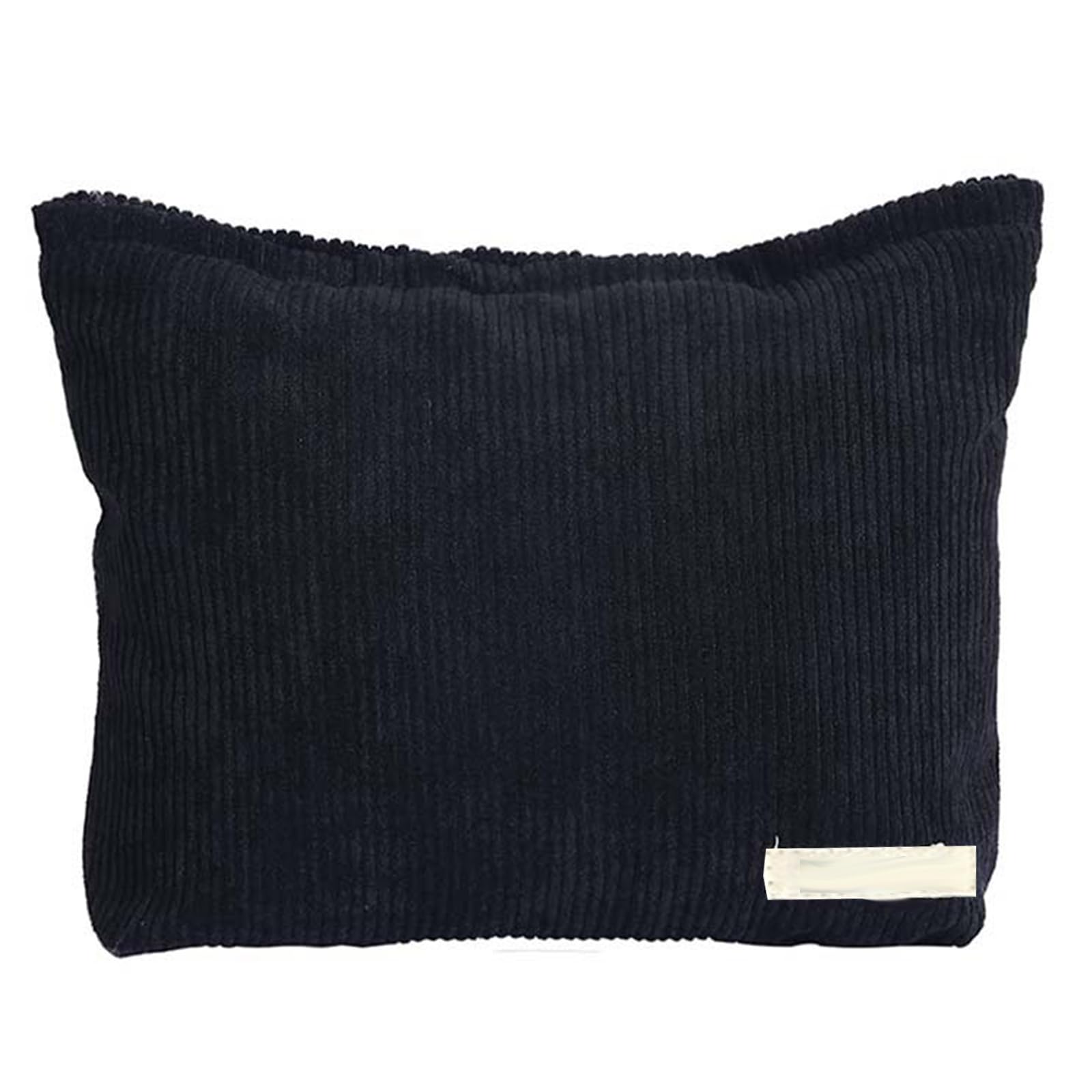Black Corduroy Makeup Bag for Women - Waterproof Travel Toiletry Pouch & Cosmetic Organizer (Perfect for Gym, Vacation, Daily Use) - Ideal Gift for Women & Girls
