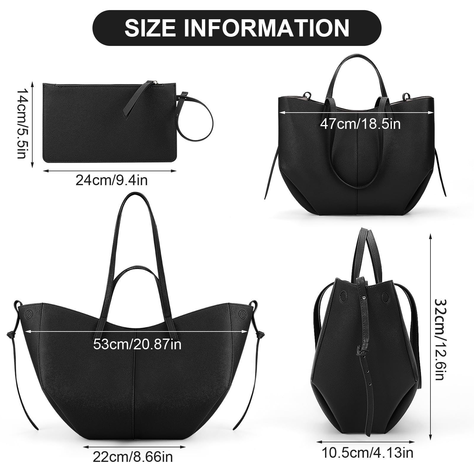 Stylish Faux Leather Tote Bag for Women - Professional Work Bag with Magnetic Closure - Trendy Shoulder Purse for Office, Commuting & Business Travel
