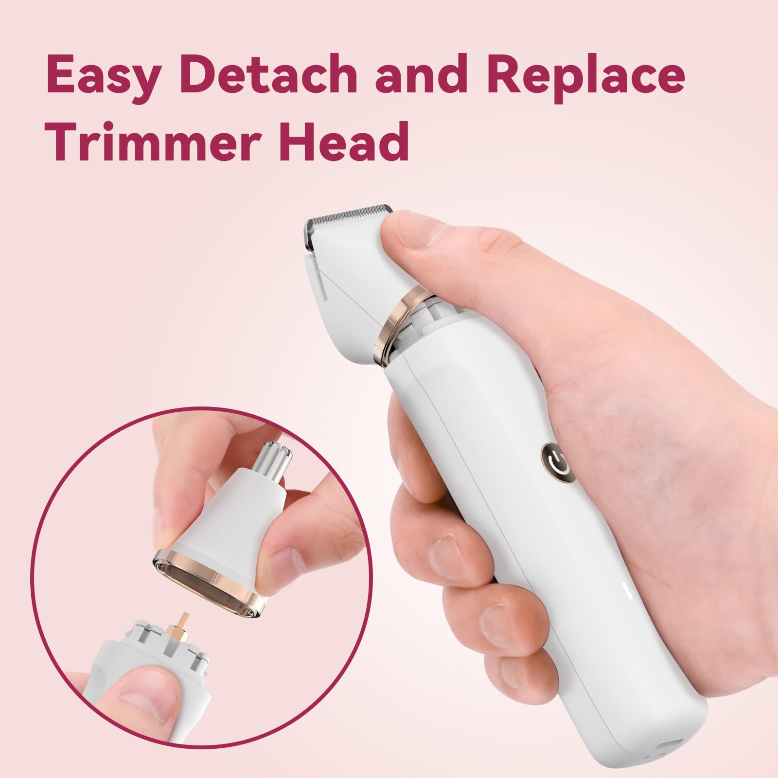 Electric Bikini Trimmer for Women - 4-in-1 Waterproof Pubic Hair & Facial Hair Remover with Replaceable Razors & Nose Hair Trimmer | Rechargeable Women's Grooming Kit for Smooth Skin at Home & Travel