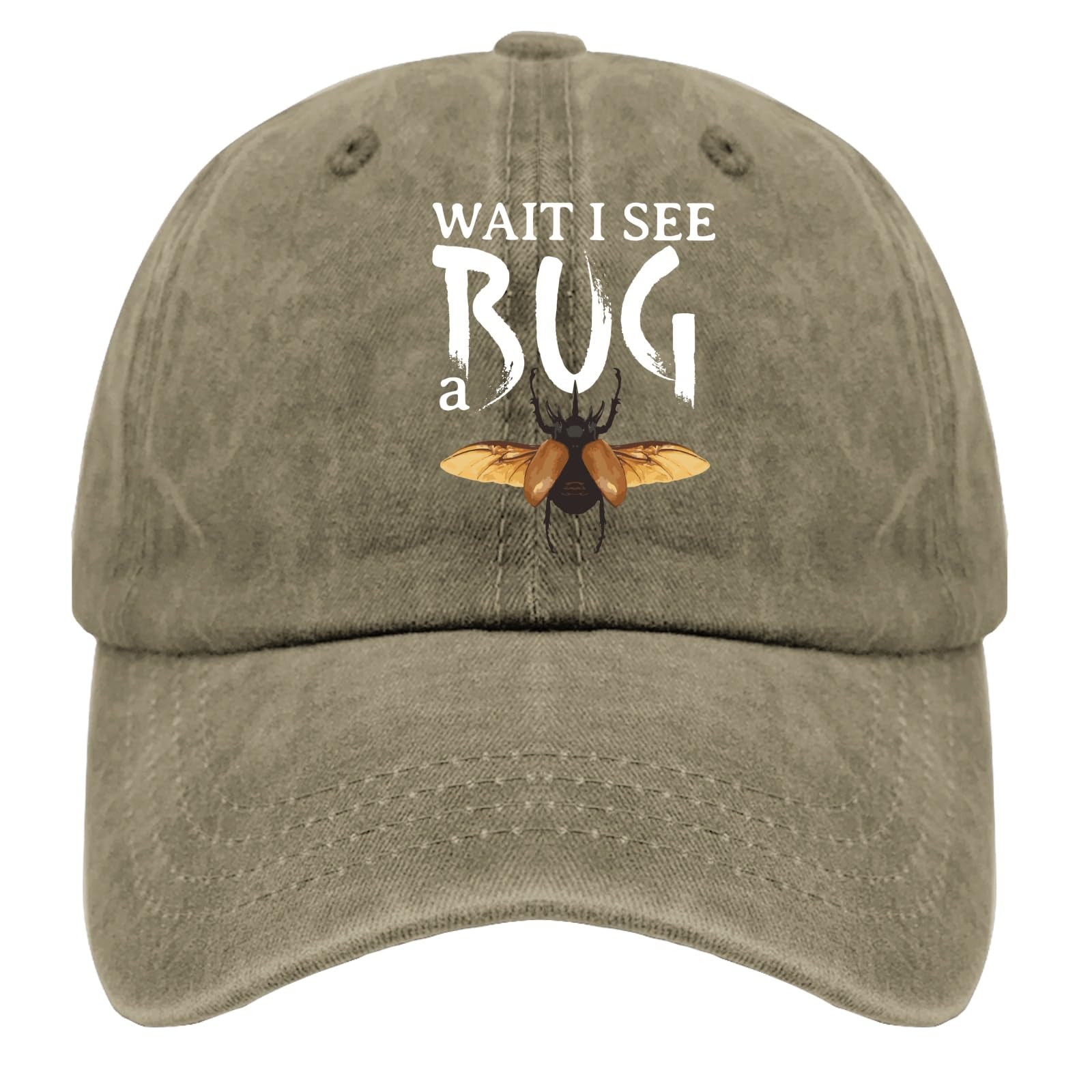 Custom 'Wait I See A Bug' Embroidered Mexico Hat - Pigment Black Baseball Cap for Men, Unique Gift for Boyfriend, Golf & Outdoor Activities