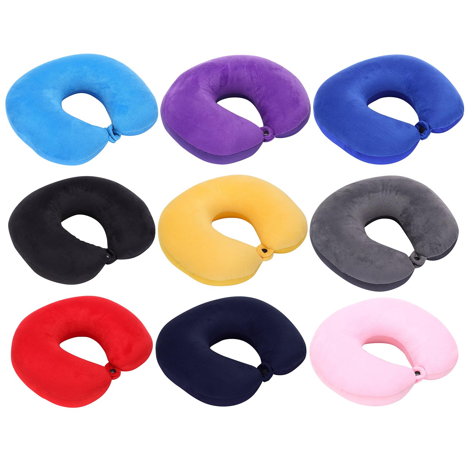Memory Foam Travel Neck Pillow - Ergonomic Airplane Neck Support for Sleeping, Washable Cover, Portable & Comfortable (Navy) - Perfect for Long Flights, Road Trips & Office Naps