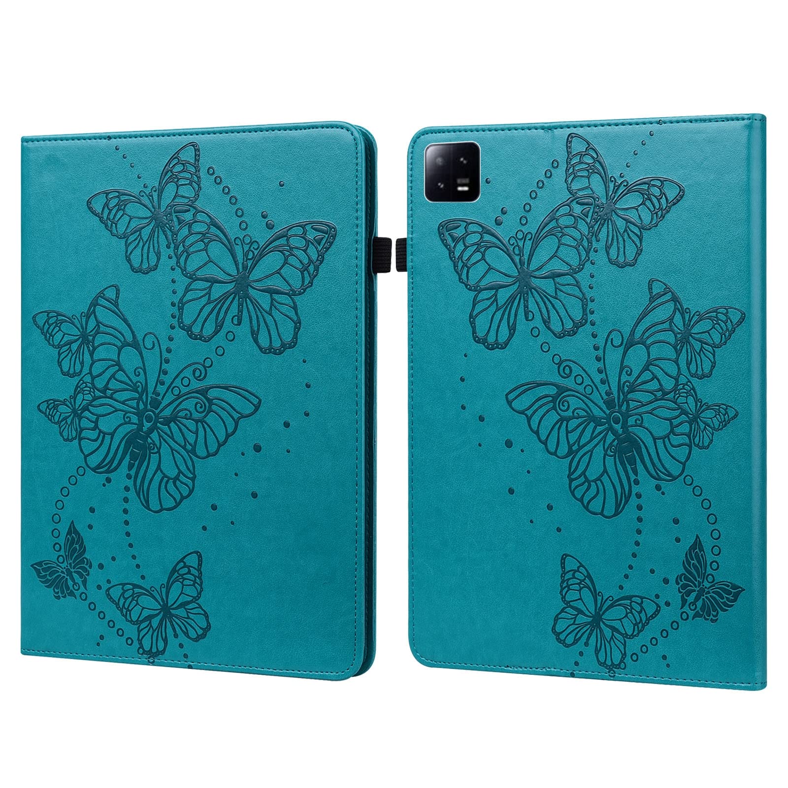 Premium Leather Tablet Case for Xiaomi Pad 6 with Embossed Butterfly Design - Slim Protective Cover for Work, Travel & Home Use