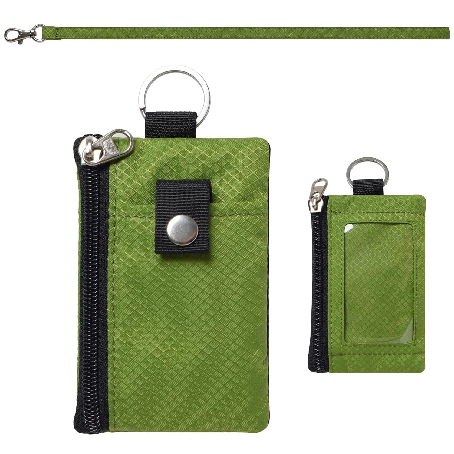 RFID Blocking Small Wallet for Women - Waterproof Zipper ID Case with Lanyard Keychain, Compact Card Holder & Coin Purse - Perfect for Travel, Work, and Everyday Essentials (Green)
