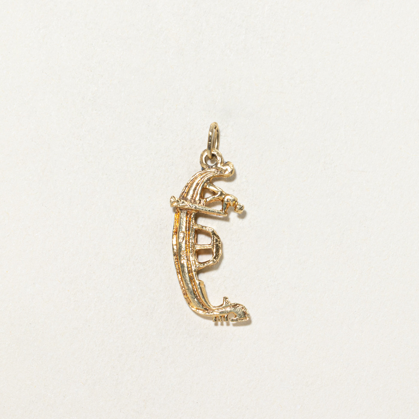 Vintage Italian 18K Yellow Gold Venetian Gondola Charm Pendant - Handcrafted Jewelry for Necklace, Bracelet & Gift - Perfect for Travel Lovers & Venice Souvenirs