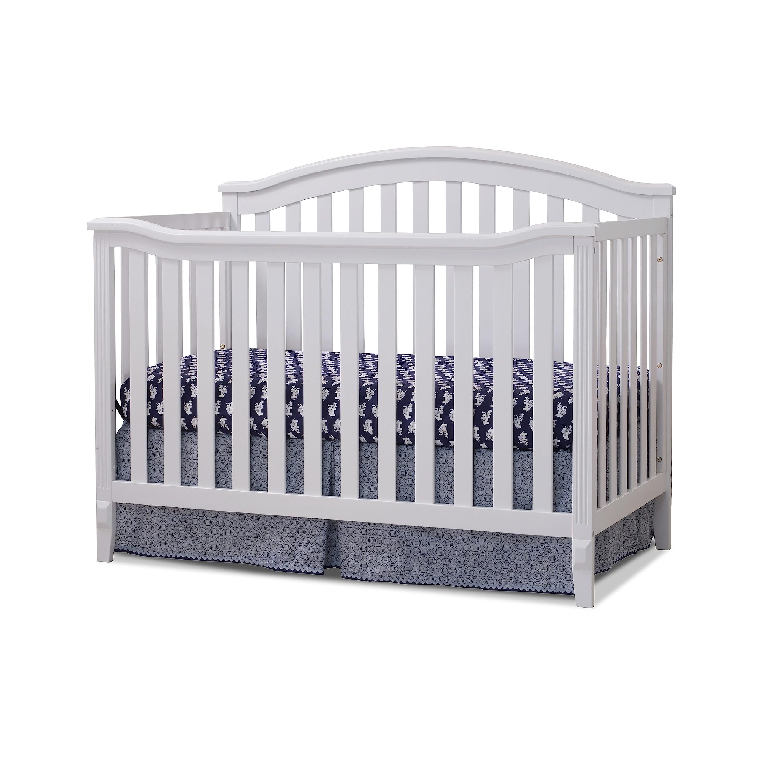 Sorelle Berkley 4-in-1 Convertible Wooden Crib - Non-Toxic White Nursery Furniture | Baby Crib, Toddler Bed, Daybed & Full Bed Conversion | Perfect for Modern Nurseries & Growing Families