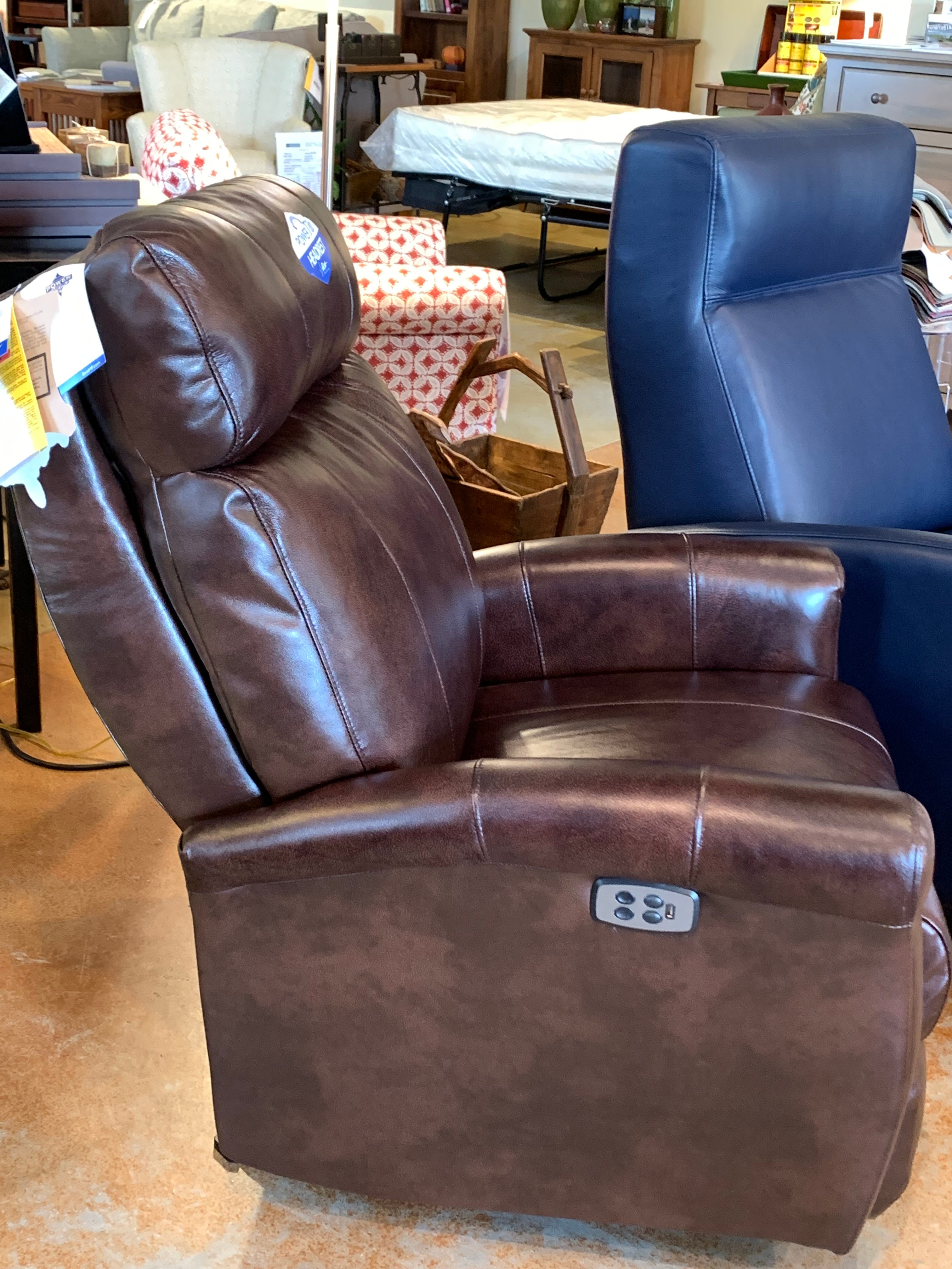 Compact Power Recliner Chair with Adjustable Headrest - Showroom Model - Perfect for Living Room, Home Theater & Office Relaxation