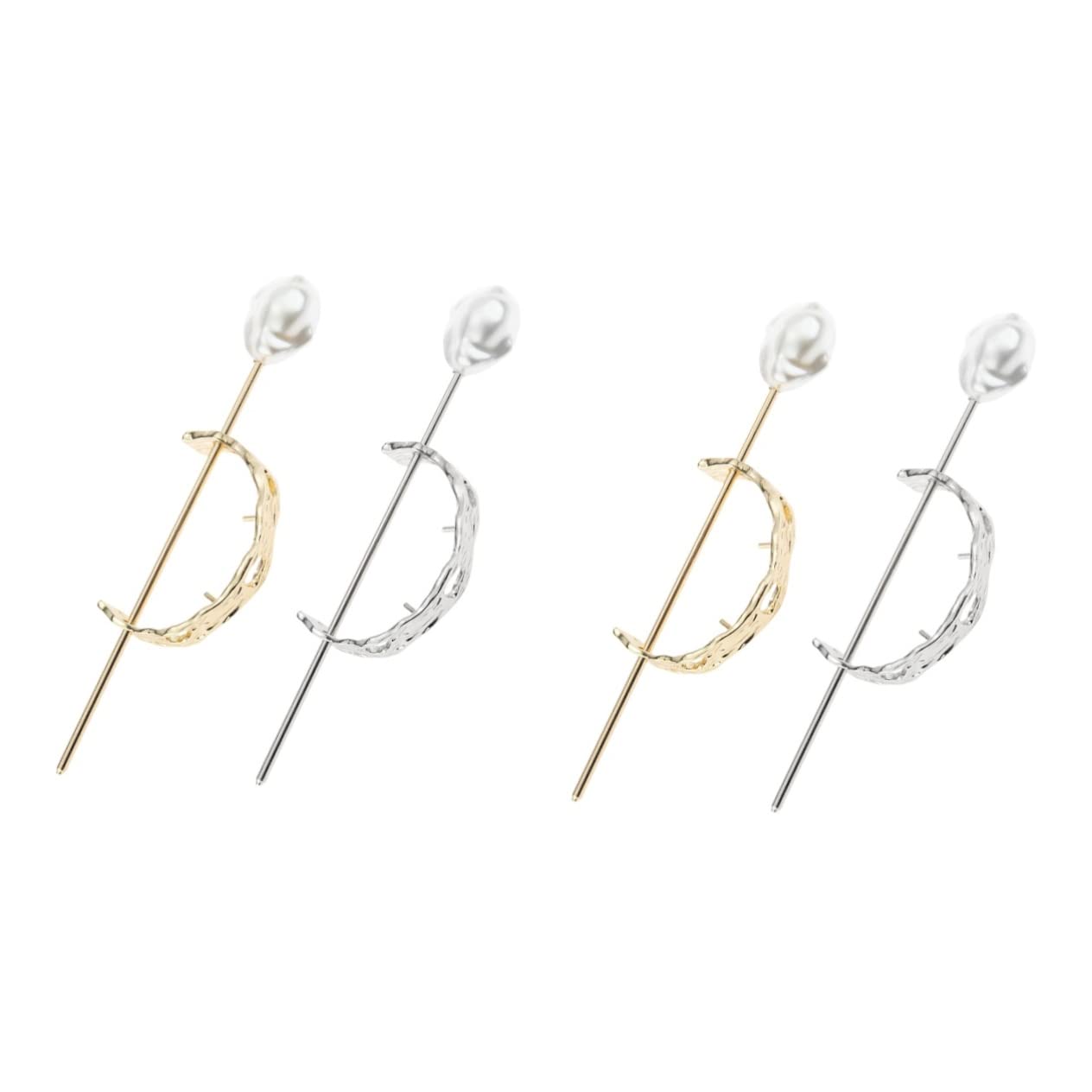 Mikinona 2-Pack Pearl Hair Clips for Women - Elegant Bun & Ponytail Holders, Hair Forks with Pearl Accents - Perfect for Weddings, Parties & Everyday Styling (2 Sets, 4 Pieces Total)
