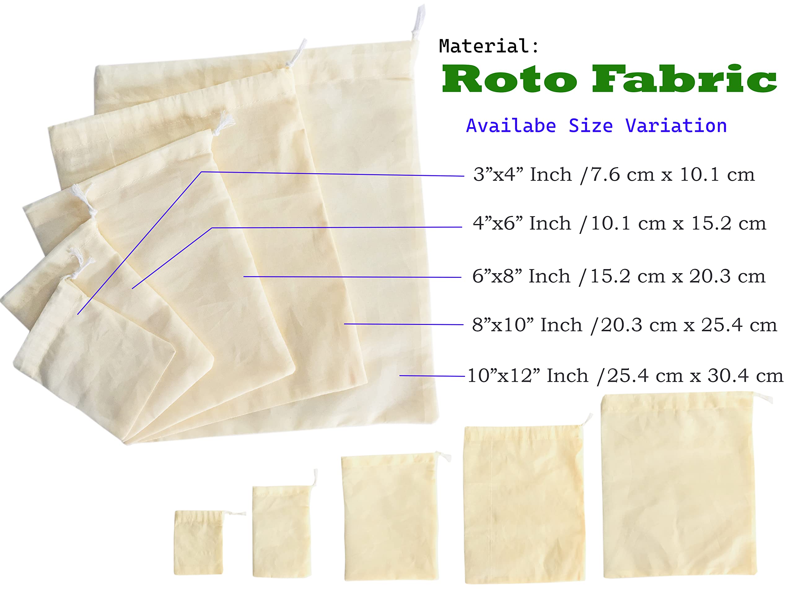 25 Pcs 6x8 Inch Muslin Drawstring Bags - Natural Cotton Sachet Bags for Gifts, Wedding Favors, Potpourri & Home Storage - Reusable Potli Bags for DIY Crafts, Party Supplies & Aromatherapy