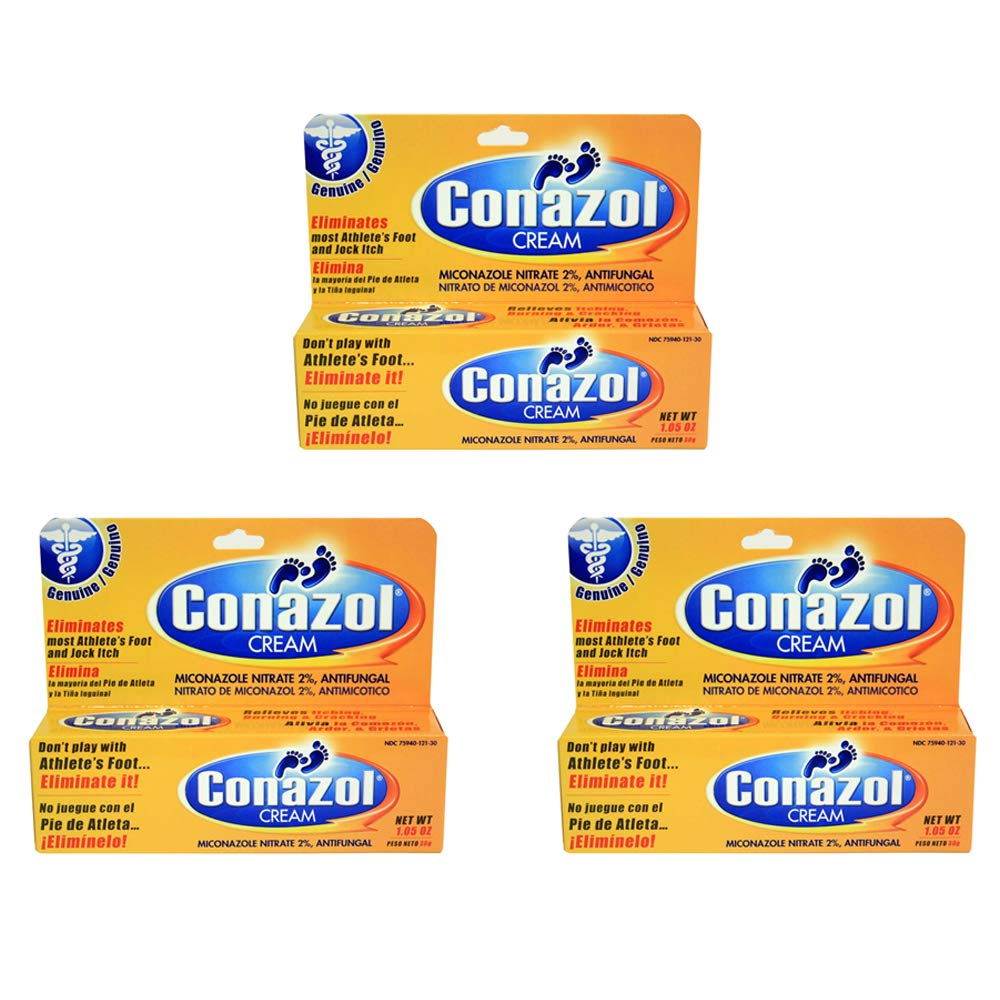 Conazol Antifungal Cream for Athlete's Foot Treatment - 30g (3 Pack) | Fast-Acting Fungal Infection Remedy for Feet, Toes & Nails | Ideal for Gym, Pool & Sports Enthusiasts