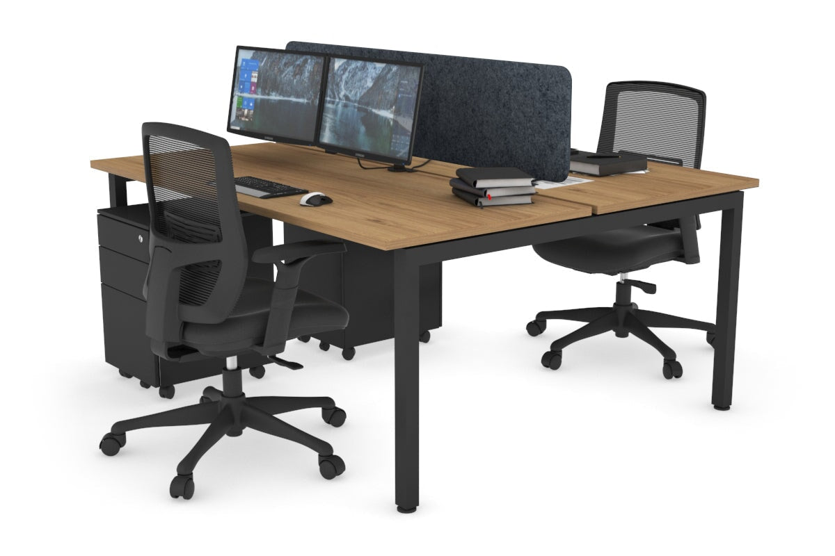 Quadro Square Legs 2 Person Office Workstation Desk [1400L x 700W] - Perfect for Collaborative Workspaces & Home Offices