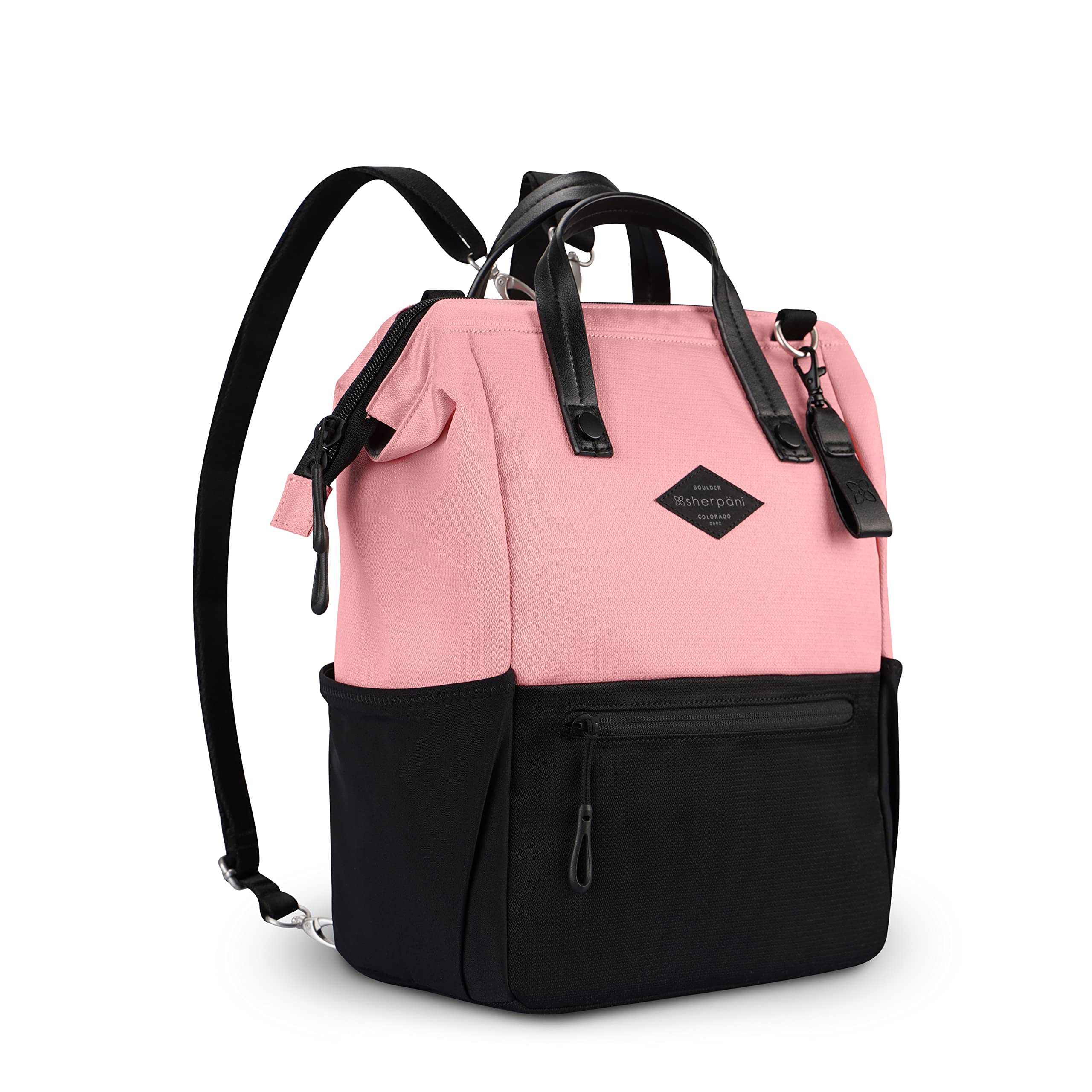 Sherpani Dispatch Convertible Backpack Tote for Women - Travel Laptop Backpack & Crossbody Bag, Fits 13 Inch Laptop (Cherry Blossom) - Perfect for Work, Commute & Weekend Getaways