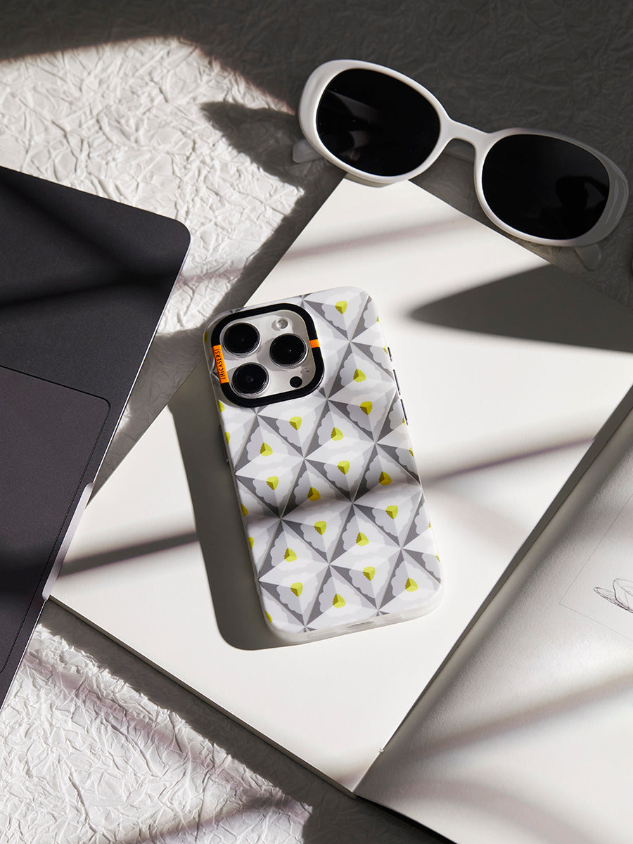 Urban Jungle iPhone Case - Durable Yellow Protective Cover for iPhone 12/13/14 | Trendy Botanical Design, Shockproof & Slim Fit | Perfect for Outdoor Adventures, Travel & Daily Commute