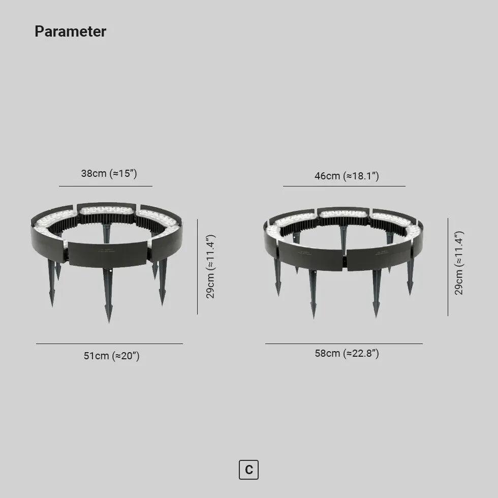 Solar Powered LED Ring Ground Spotlight - Waterproof Outdoor Landscape Lighting for Garden, Pathway, Yard, and Patio Decor