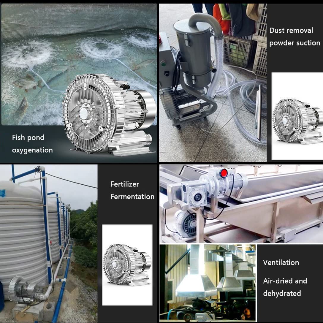 Industrial Centrifugal Fan 250W - High Power Ventilation Extractor, Air Compressor & Oxygen Aerator Pump for Aquariums, Indoor & Outdoor Use - Perfect for Warehouses, Greenhouses & Fish Tanks