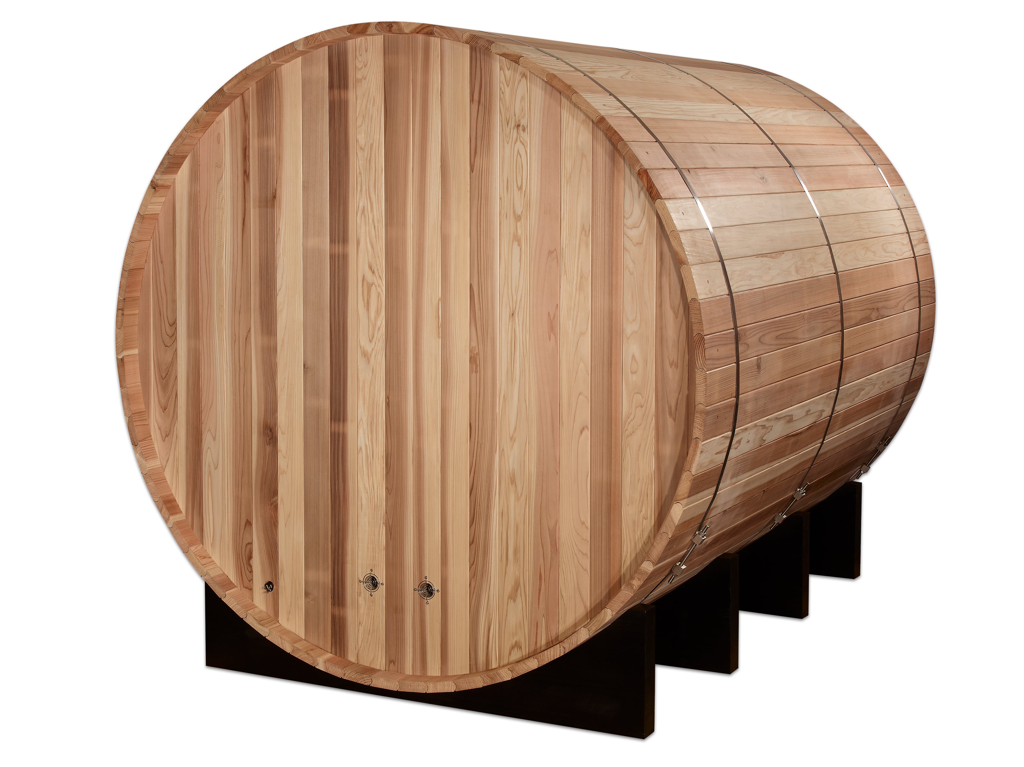 Golden Designs Klosters 6-Person Barrel Sauna - Premium Pacific Cedar Wood - Outdoor/Indoor Home Spa Relaxation & Detox