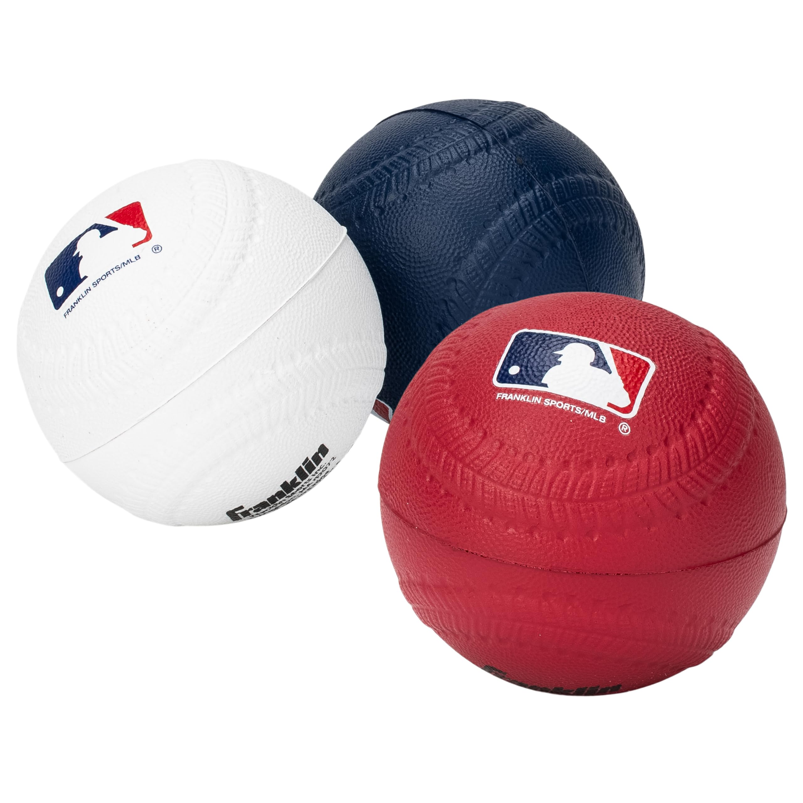 Franklin Sports Foam Baseballs - 3 Pack Soft Practice Balls for Kids Training | MLB Licensed | Safe for Indoor & Outdoor Use | Perfect for Backyard, Batting Cage & T-Ball Practice