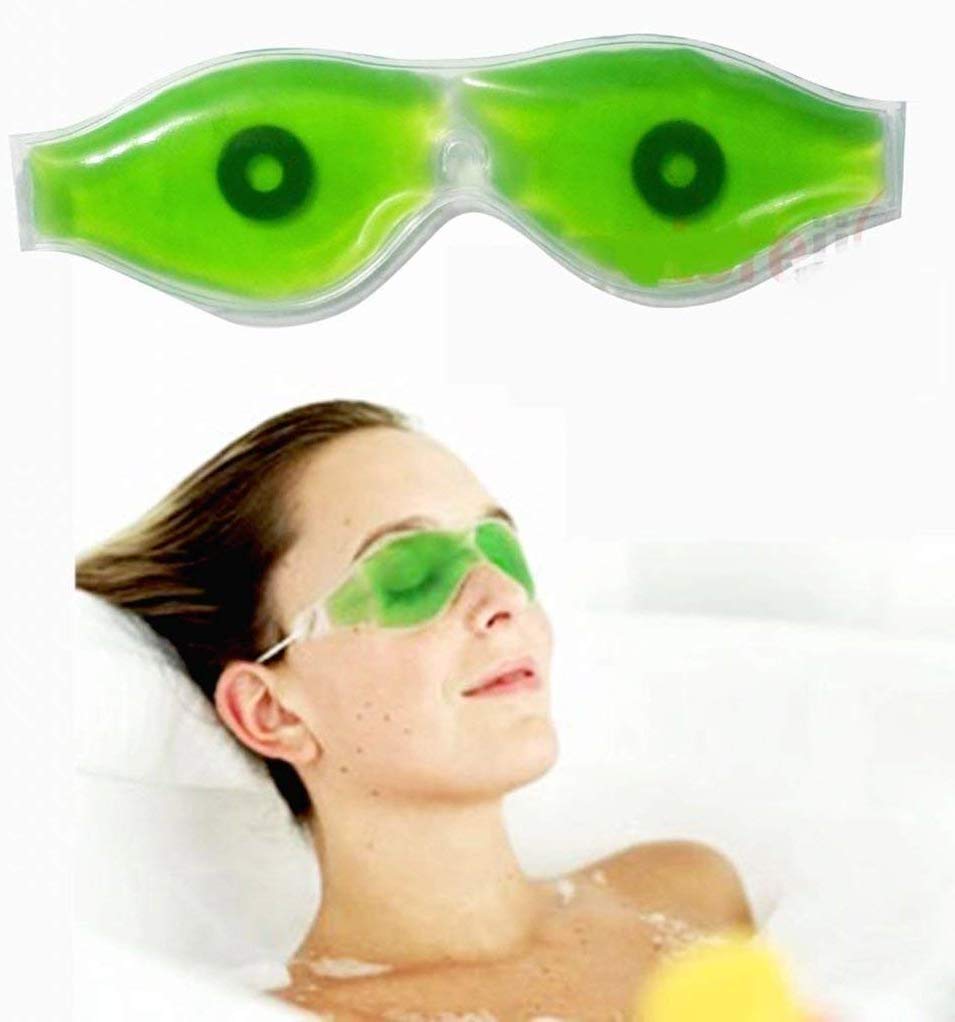 SONEEV MART Aloe Vera Cooling Gel Eye Mask - Soothing Ice Pads for Dark Circles & Puffy Eyes Relief, Reusable Sleeping Eye Patches for Women & Men - Perfect for Summer, Travel & Nighttime Skincare (1 Pack)