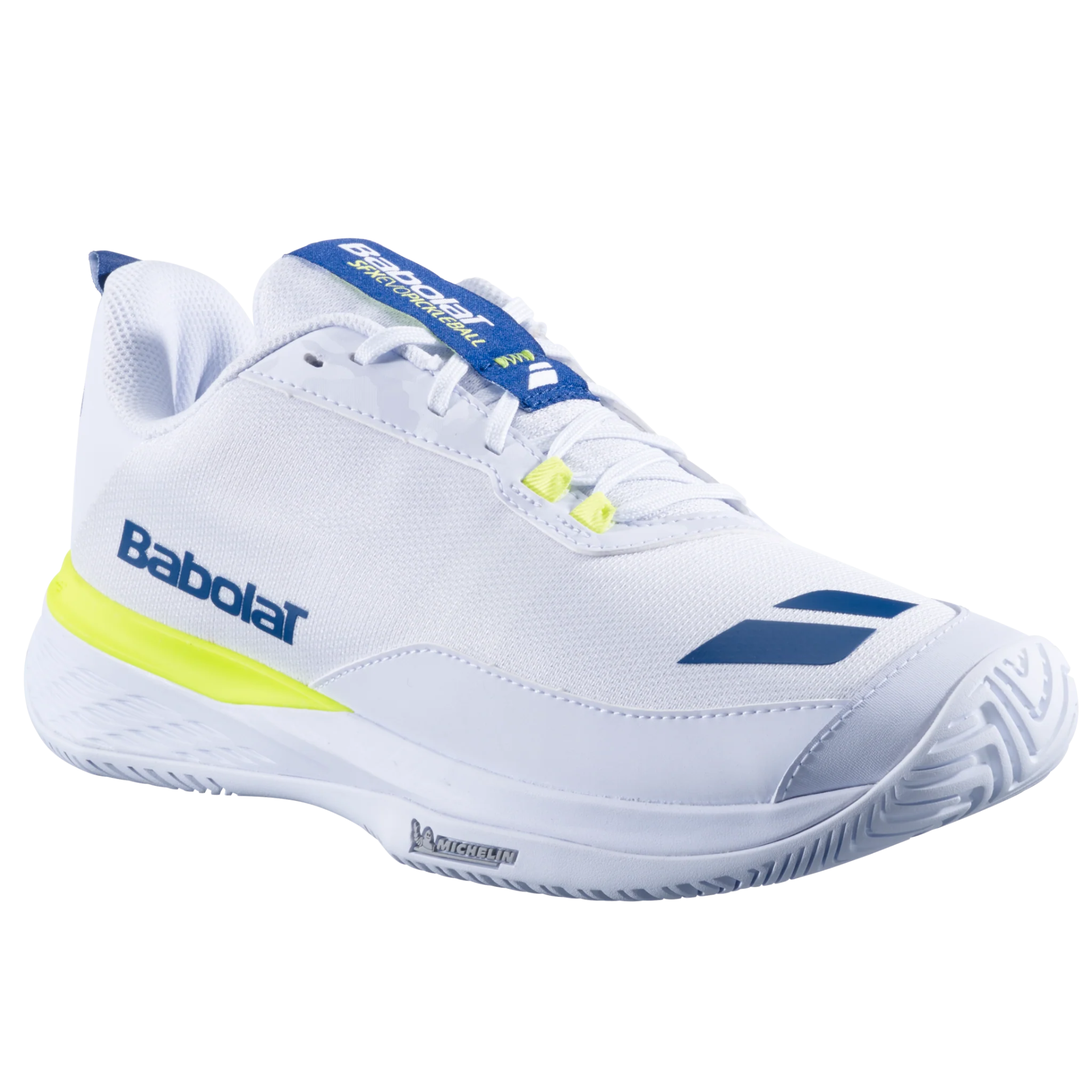 Babolat SFX Evo Men's Pickleball Shoes - Lightweight Tennis Shoes for Men with Cushioning & Stability - White/Estate Blue - Perfect for Indoor & Outdoor Court Sports
