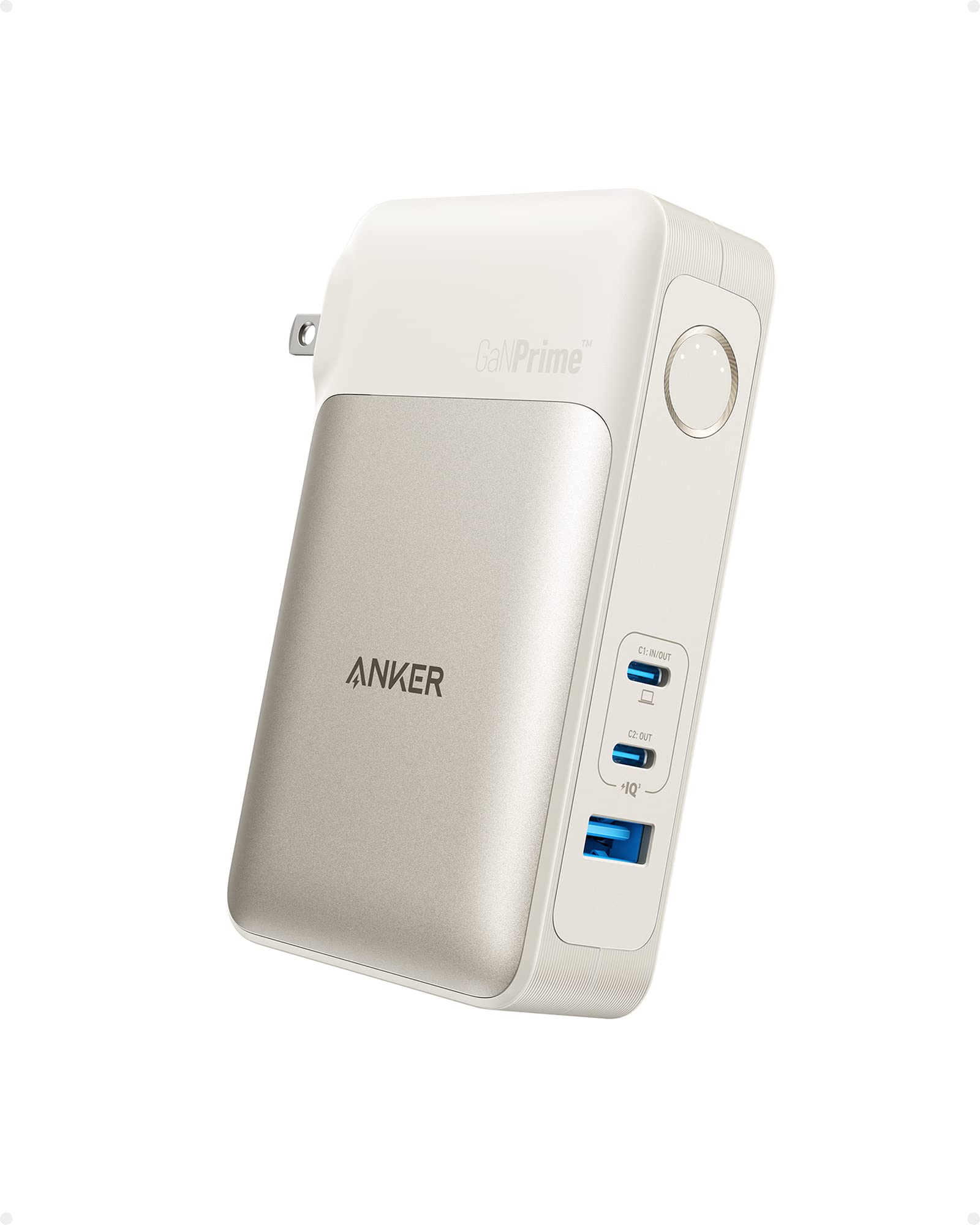 Anker GaNPrime Power Bank & 65W Wall Charger 2-in-1 - 10,000mAh 30W USB-C Portable Battery Pack - Fast Charging for iPhone 15/14/13 Series, Samsung Galaxy, Google Pixel, MacBook, Dell Laptops - Perfect for Travel, Work, and Emergency Power Backup