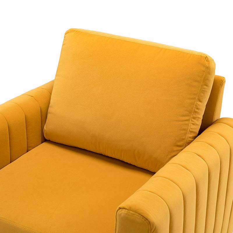 Luxury Didyme Velvet Club Armchair - Modern Accent Chair for Living Room, Bedroom & Office - Plush Upholstered Lounge Chair with Sturdy Wooden Legs - Perfect for Reading Nook, Home Theater & Cozy Spaces