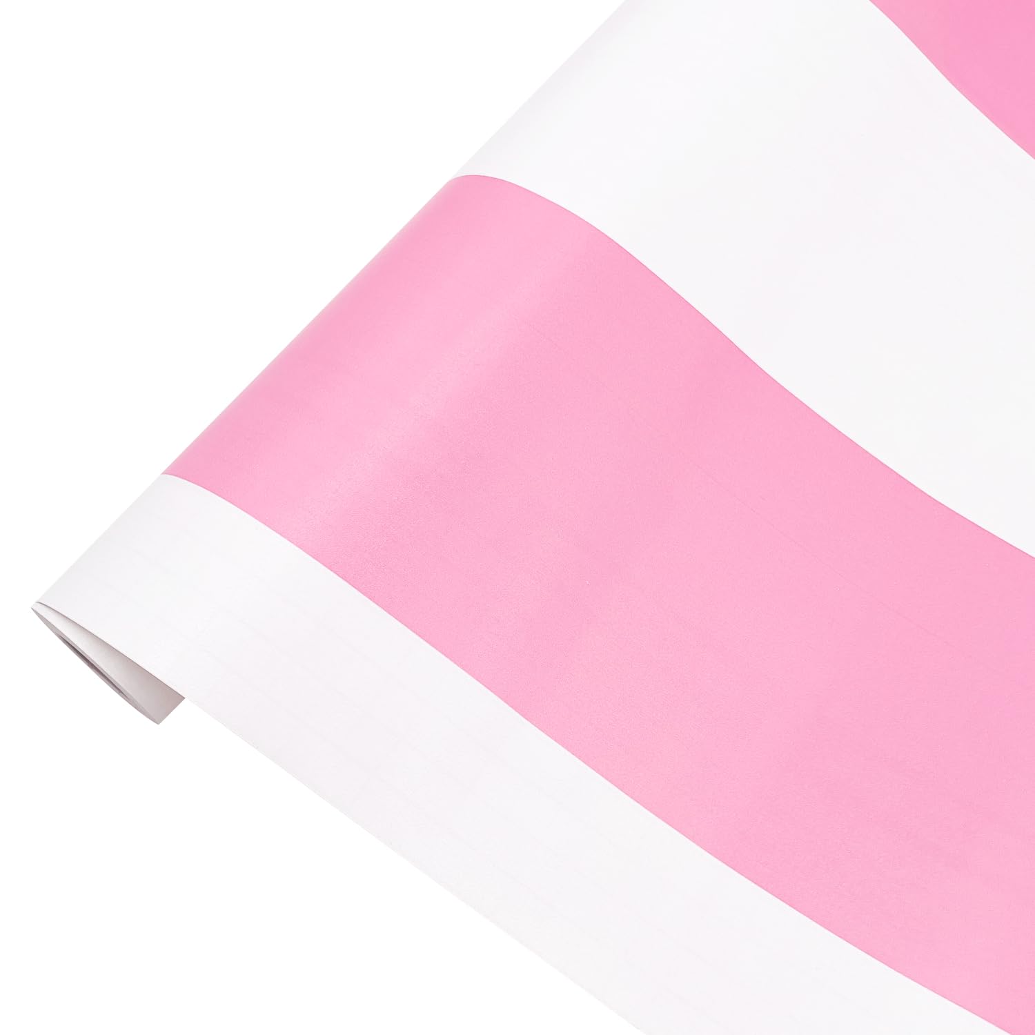 Yifely Pink and White Striped PVC Peel & Stick Shelf Liner - 17.7