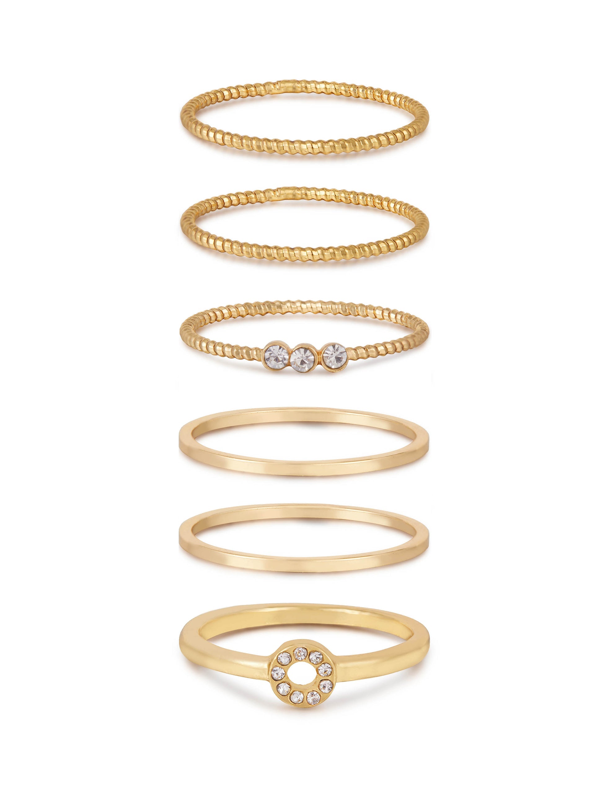 Elegant 6-Piece Stackable Rings Set for Women - Perfect for Layering, Gifts & Everyday Wear | Sterling Silver or Gold Plated Options