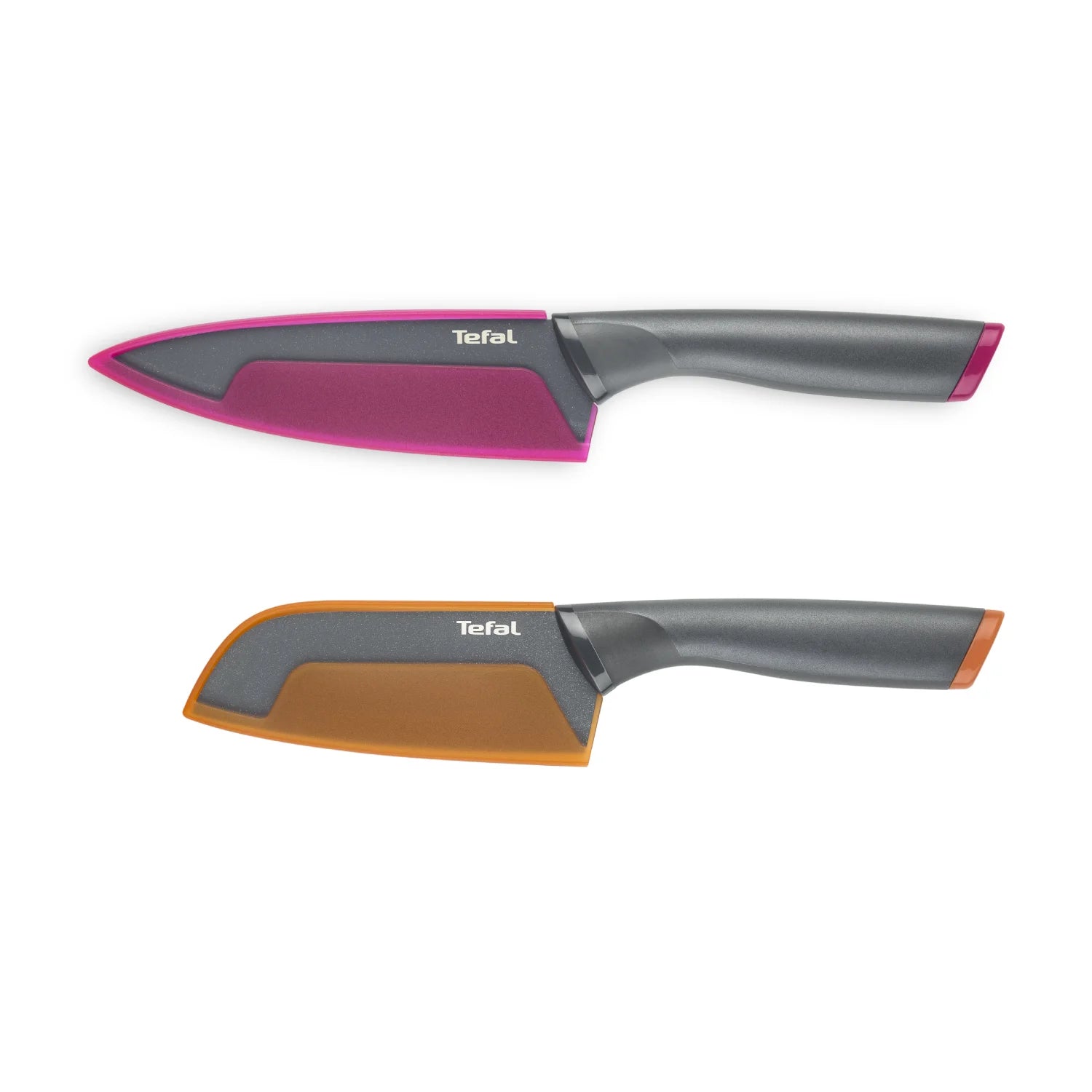 Tefal Fresh Kitchen Non-Stick Stainless Steel Knife Set - 2-Piece Chef & Utility Knives K122S224 for Slicing, Chopping & Food Prep