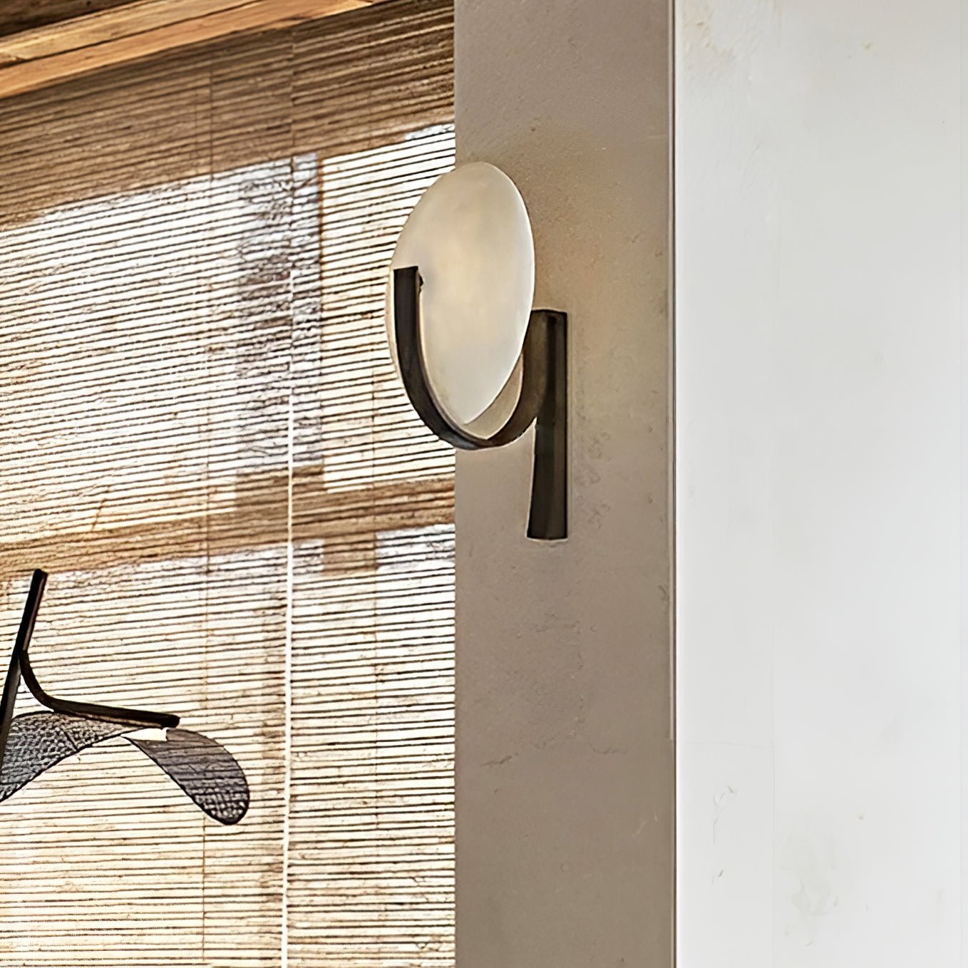 Alice Alabaster Plug-in Wall Lamp - Elegant Plug-in Sconce for Bedroom, Living Room & Hallway Lighting - Perfect for Ambient and Accent Lighting