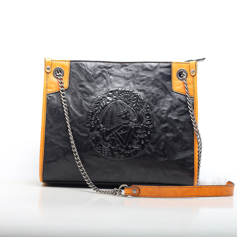 Timeless Chain Shoulder Tote Bag for Women - Elegant Leather Handbag with Gold Chain Strap - Perfect for Work, Travel and Everyday Use