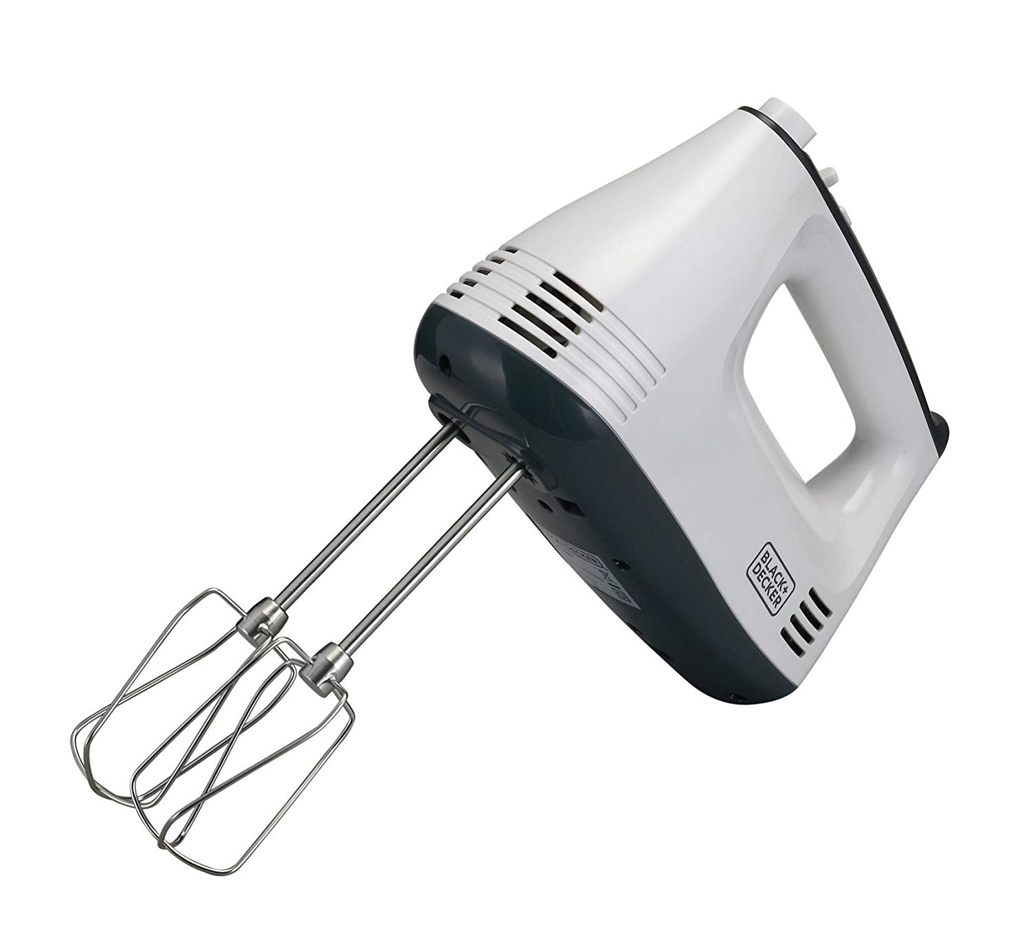 Black+Decker M350 B5 300 Watt Hand Mixer - Powerful Electric Mixer for Baking, White & Grey, 220V - Perfect for Cakes, Cookies, Dough & More in Home Kitchen