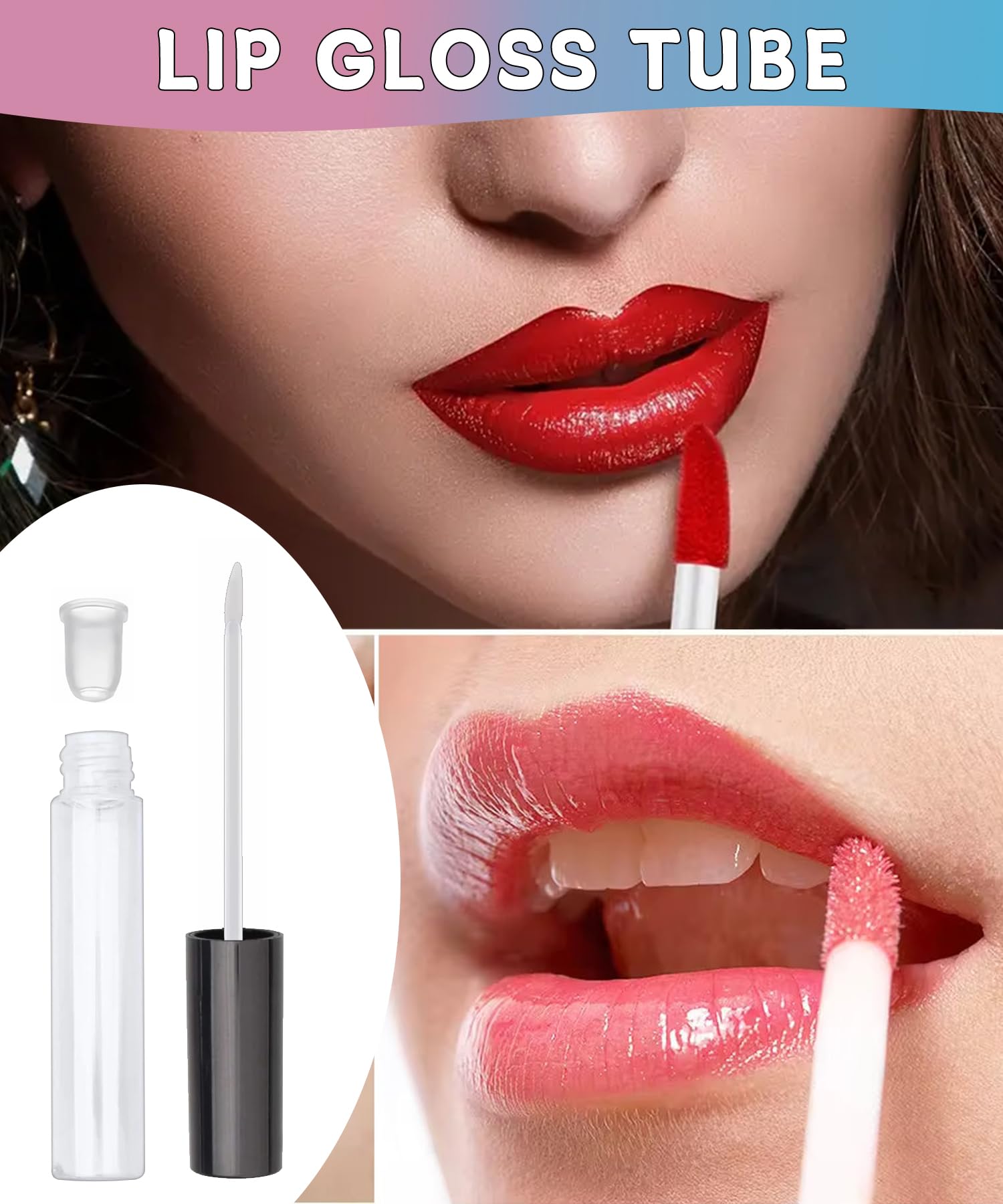 3 Pack 10ml Clear Mascara Tubes with Wands + 2 Pack 10ml Airless Pump Bottles | Empty Eyeliner & Lip Gloss Containers with Leak-Proof Stoppers | Premium Refillable Cosmetic Bottles for DIY Beauty, Travel & Professional Makeup Kits