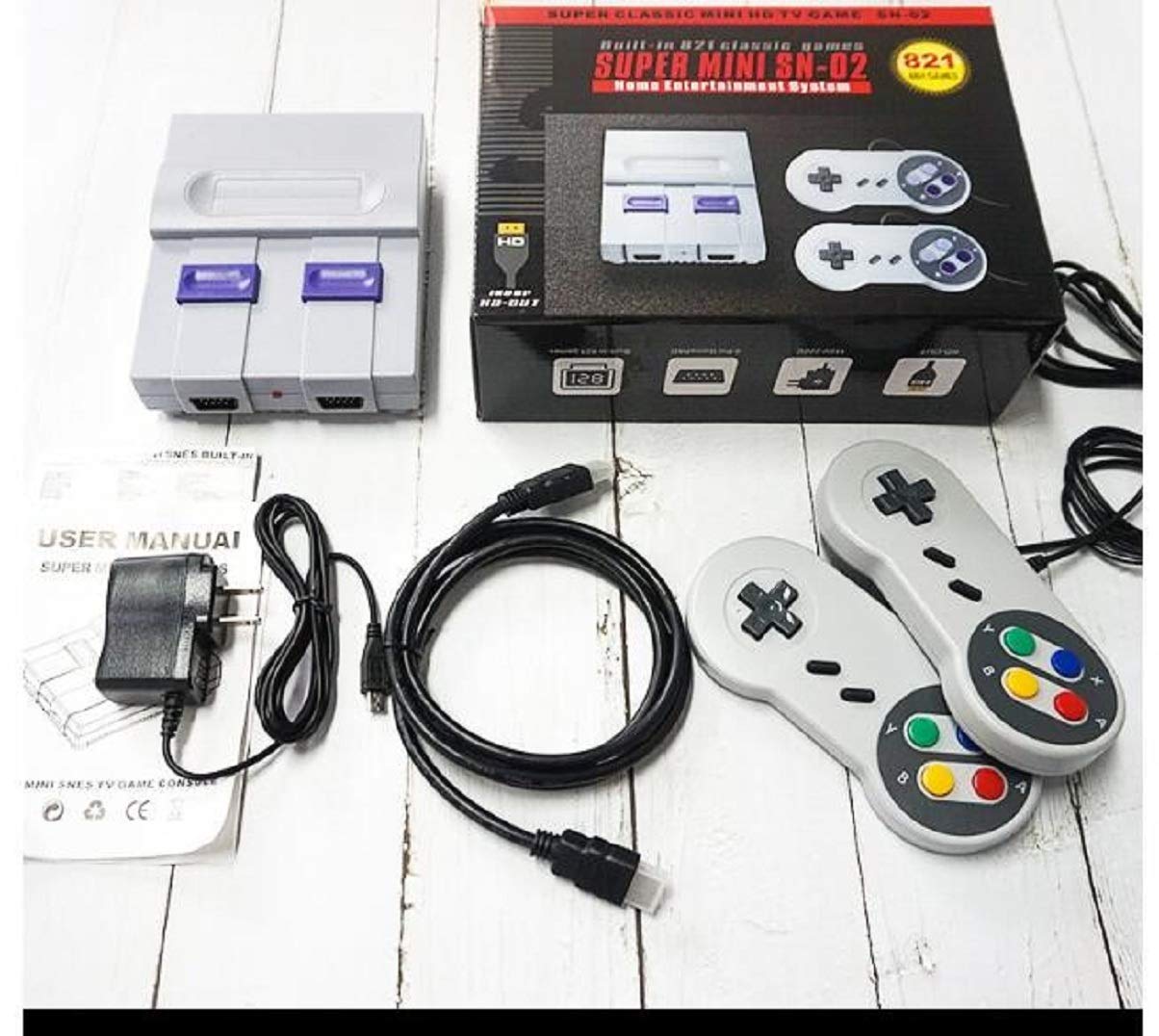 VEFSU Classic Retro Family Game Console - 821 Built-in Games, Nostalgic Video Game System for Kids & Adults, Perfect Gift for Family Game Nights & Childhood Memories Revival (Ideal for Parties, Gifts & Family Entertainment)