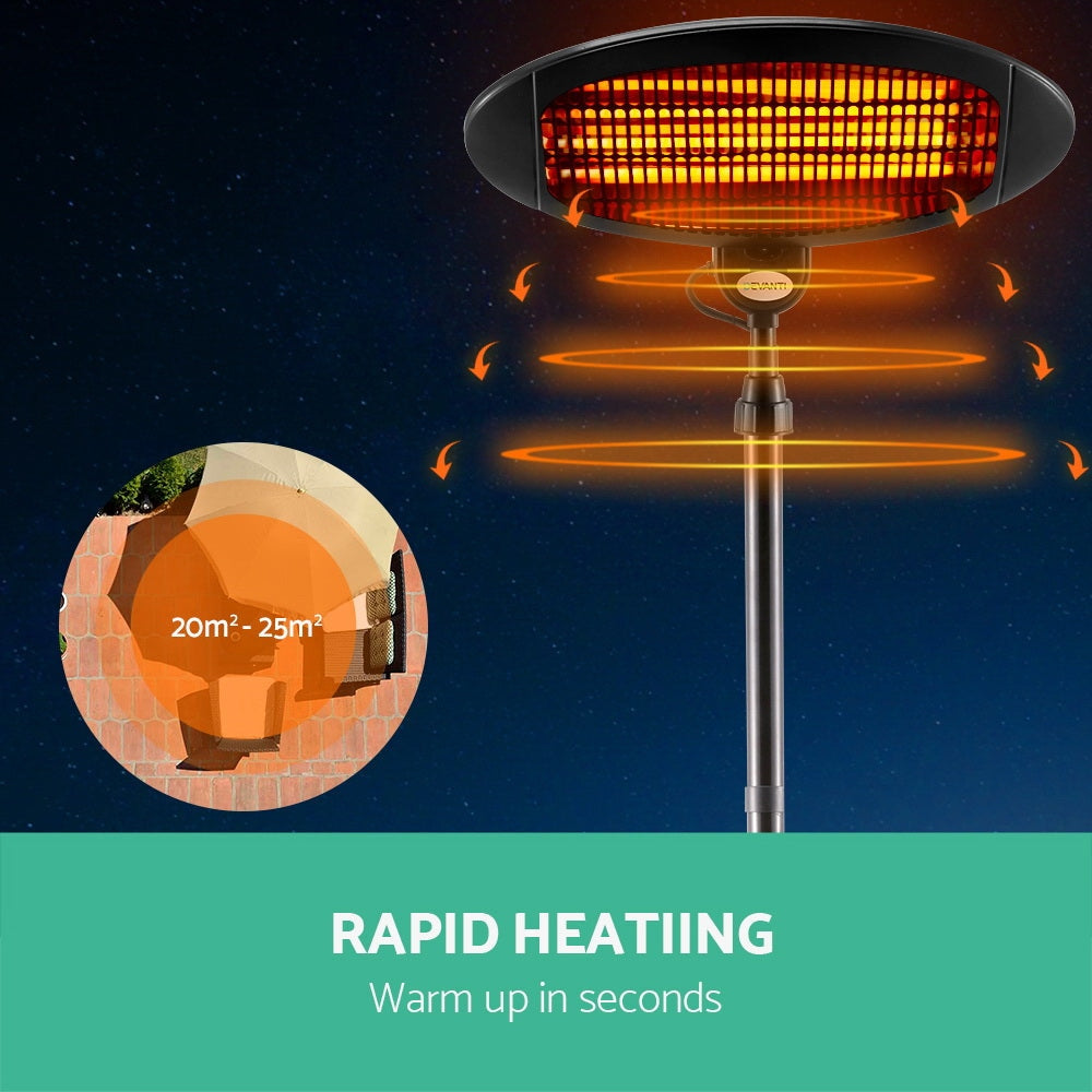 2000W Electric Portable Patio Heater - Outdoor Infrared Heating Strip for Patio, Deck & Garage - Energy Efficient & Weatherproof - Perfect for Chilly Evenings & Winter Gatherings