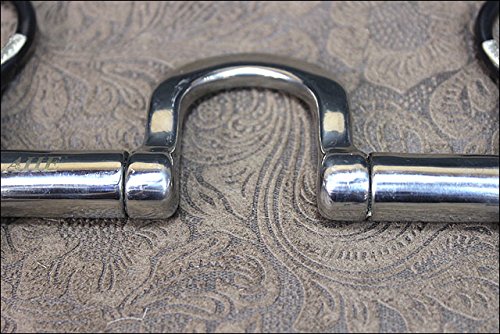 HILASON Black Steel Horse Bit - Stainless Steel Spoon Mouth with Internal Spring System for Western & English Riding - Perfect for Training, Dressage & Trail Riding
