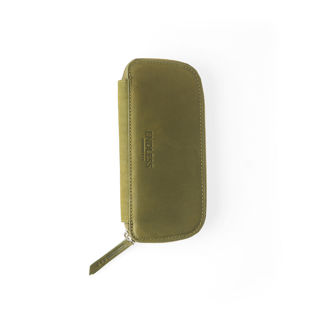 Premium Adjustable Leather 3-Pen Pouch - Green | Endless Companion | Perfect for Office, School & Travel Organization