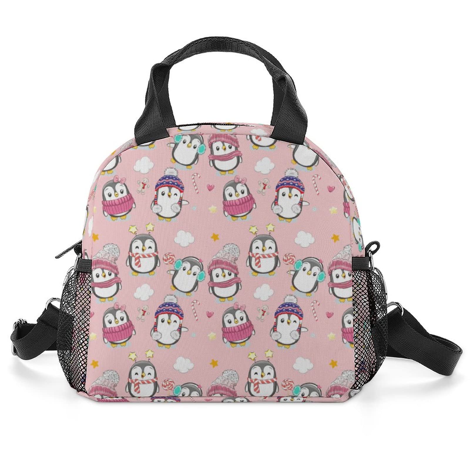 Insulated Lunch Box for School & Office - JZDACH Thick Cooler Bag with Cartoon Penguin Design, Keeps Food Warm/Cold - Perfect for Men, Women & Teens - Ideal for Work, Picnics & Daily Commute