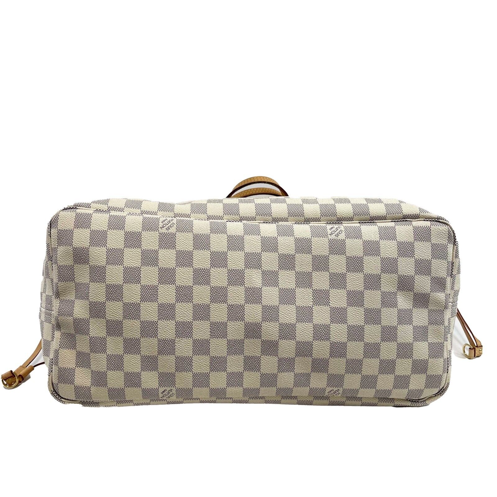 Louis Vuitton Neverfull GM Tote Bag - Damier Azur Canvas with Pouch, White Designer Handbag for Women | Perfect for Work, Travel & Everyday Use