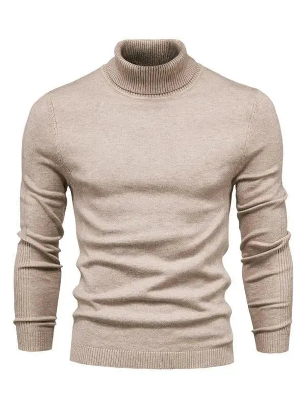 Men's Knit Turtleneck Pullover Sweater - Warm Winter Casual Wear for Office & Outdoor Activities
