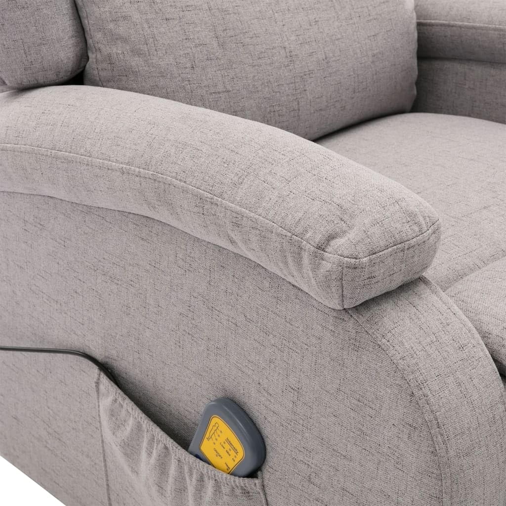 vidaXL Adjustable Massage Chair with Vibrating Points - Reclining Fabric Recliner with Comfortable Upholstered Seat, Automatic Backrest & Footrest Adjustment, Side Pocket - Easy Assembly for Home, Office & Relaxation