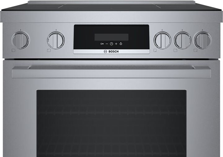 Bosch 30-Inch Stainless Steel Electric Induction Range - 3.9 cu. ft. Capacity, Industrial Style (Model HIS8055C) - Perfect for Modern Kitchens & Professional Cooking