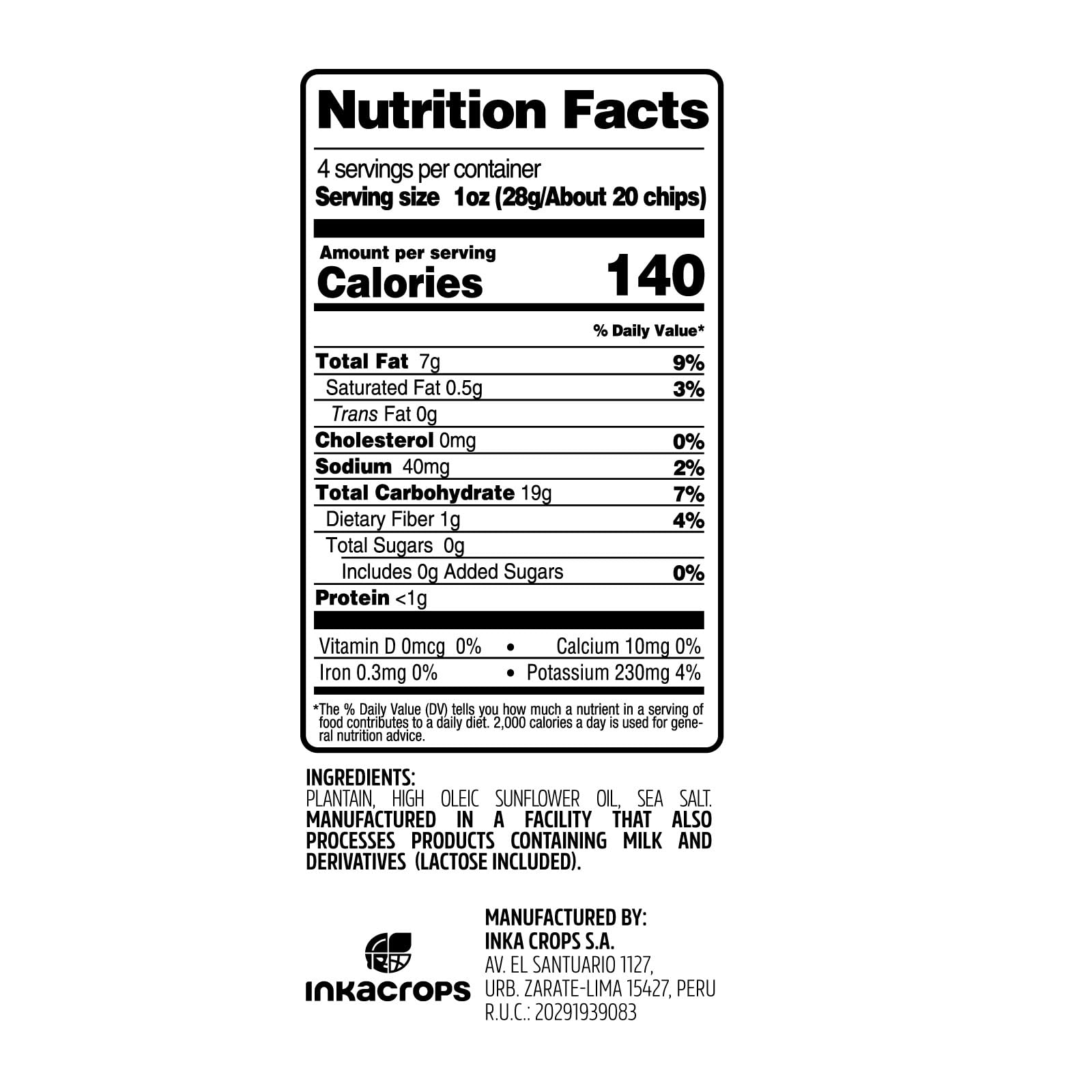 Inka Crops Inka Chips - Gluten Free Plantain Chips with Sea Salt, 4oz (Pack of 12) | Healthy Snacks for Kids, Keto Diet & On-The-Go Lifestyle