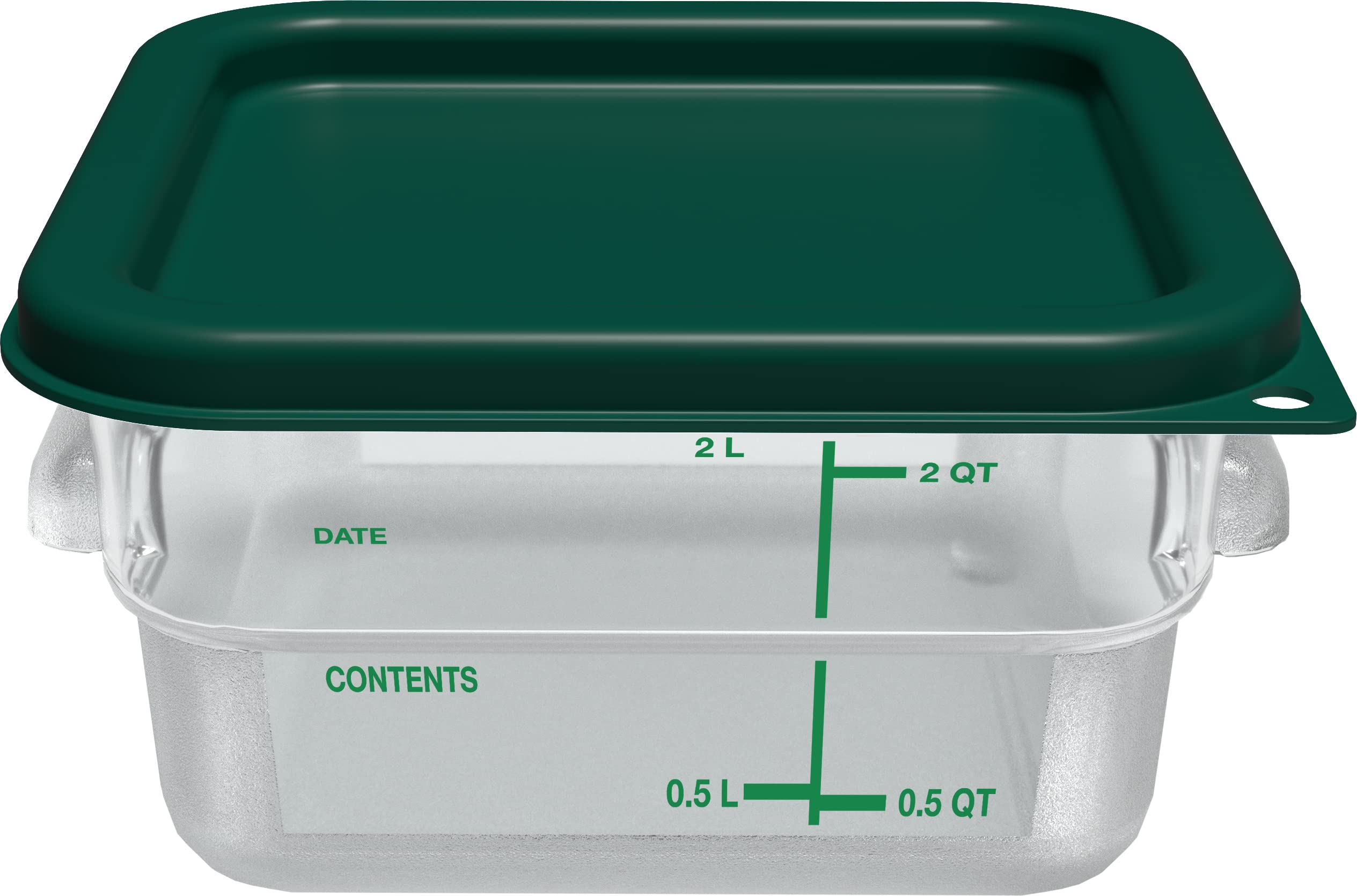 Carlisle 2-Quart Clear Polycarbonate Square Food Storage Container - Stackable Design for Catering, Buffets, Restaurants - Perfect for Meal Prep, Leftovers & Commercial Kitchen Organization