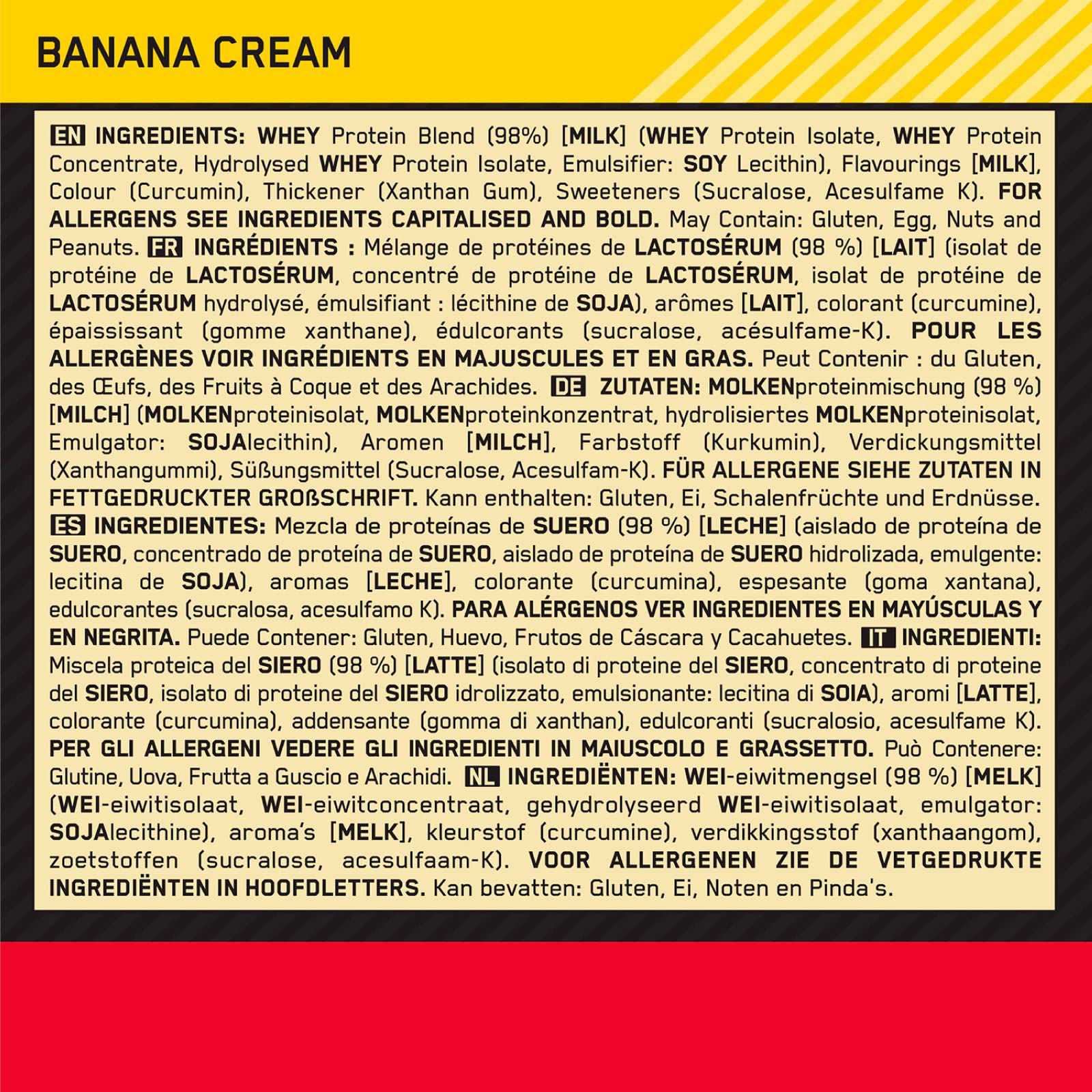Optimum Nutrition Gold Standard 100% Whey Protein Powder - 2.25kg (76 Servings) with Glutamine, BCAA & Natural Amino Acids | Banana Cream Flavor for Muscle Growth, Recovery & Performance | Ideal for Post-Workout, Gym, Fitness & Bodybuilding