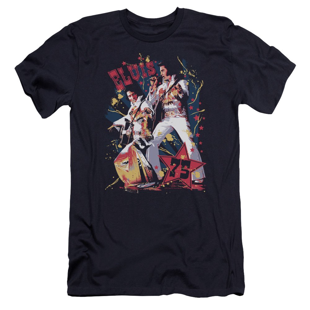 Elvis Presley Men's Eagle Graphic Premium Slim Fit T-Shirt - Vintage Rock Band Tee for Concerts, Parties & Casual Wear