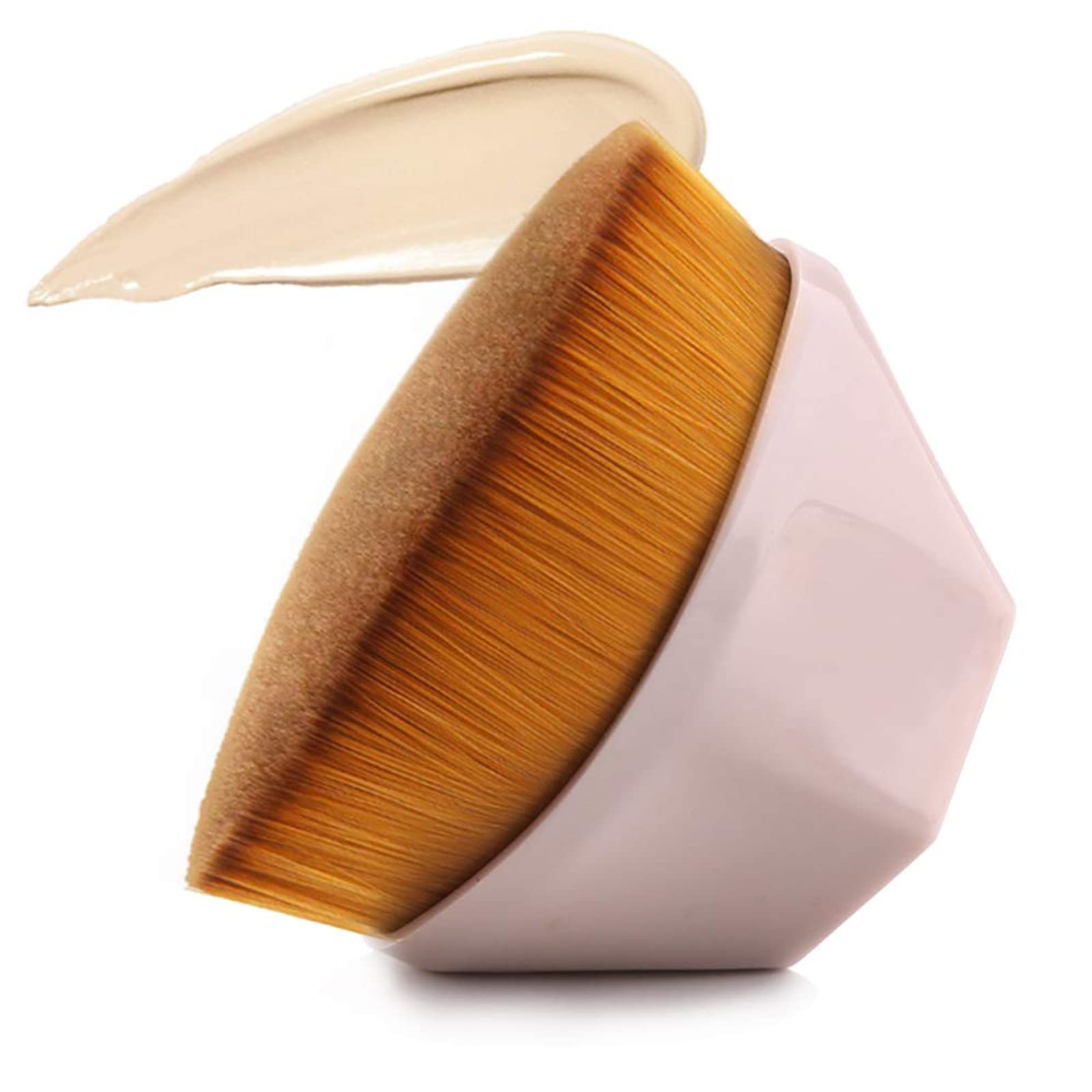 FRAGLOW Professional Foundation Makeup Brush - Soft Bristle Face Blush Brush for Liquid, Cream & Powder Cosmetics - Perfect for Blending & Contouring - Includes Protective Travel Case (Pink) | Ideal for Daily Makeup, Professional Use & Travel