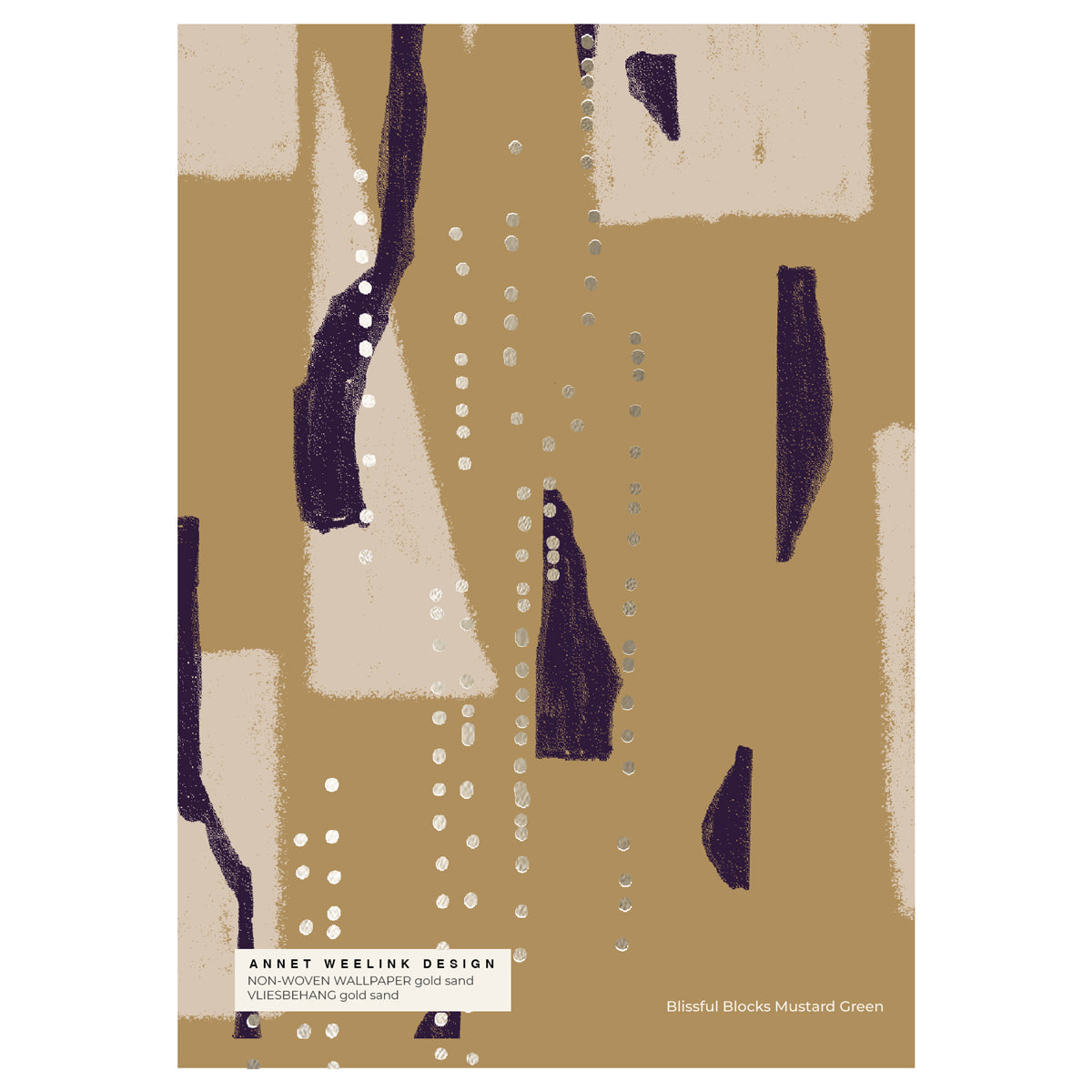Gold Wallpaper Sample - Blissful Blocks for Home & Office Decor - Perfect for B2B Wholesale & Interior Design Projects