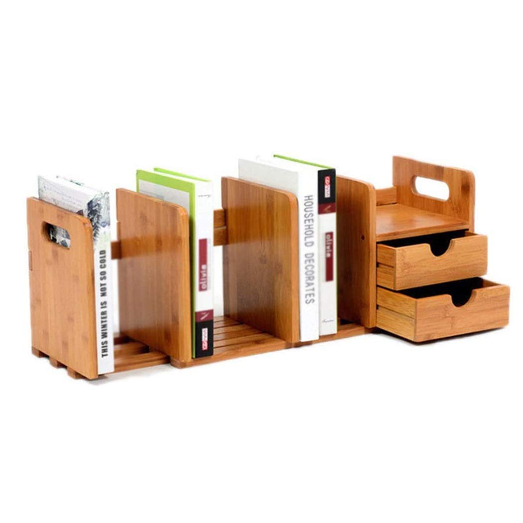 Modular Wooden Office Shelves - Extendable Desktop Book Rack & File Holder, Telescopic Adjustable Bookshelf for Home & Office Organization (Perfect for Workspace, Study Room & Small Spaces)