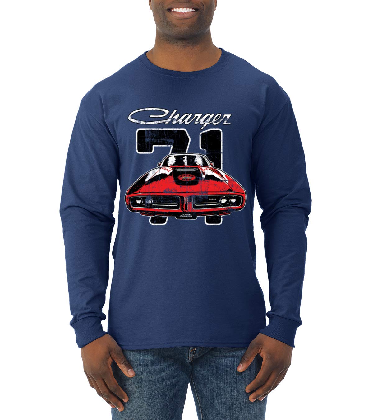 1971 Dodge Charger Super Bee Classic Vintage Racing T-Shirt for Men - Retro Muscle Car Long Sleeve Tee - Perfect for Car Enthusiasts, Racing Fans & Vintage Lovers (Casual Wear, Car Shows, Gifts)