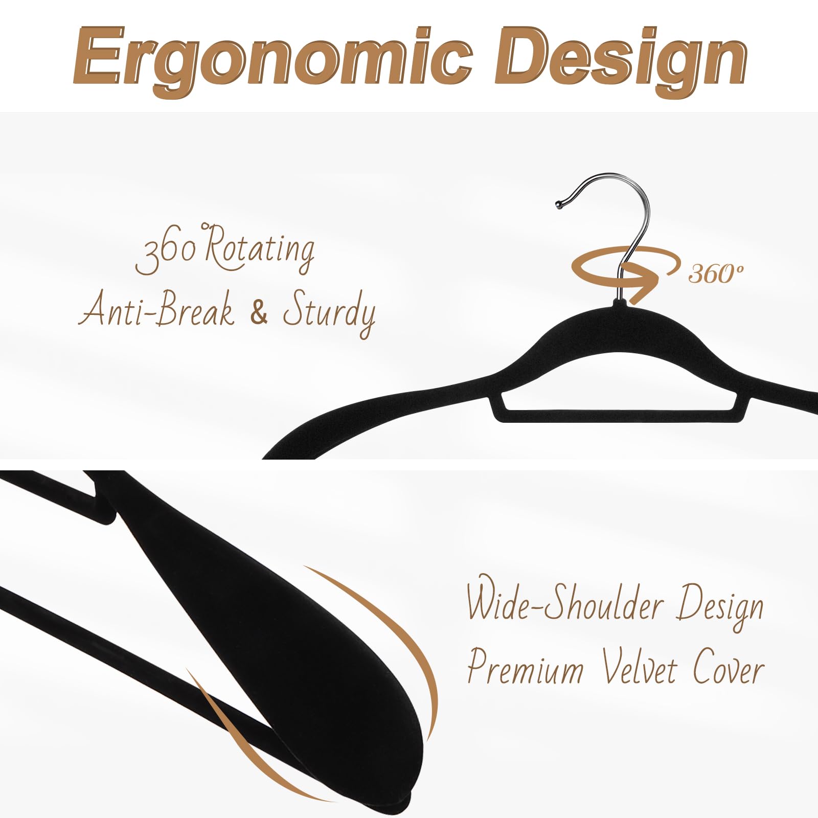 12 Pack Velvet Suit Hangers for Men with 360° Rotating Hooks - Space Saving Non-Slip Clothes Hangers for Dress, Pants, Shirts, Skirts & Ties - Perfect for Closet Organization & Wardrobe Storage