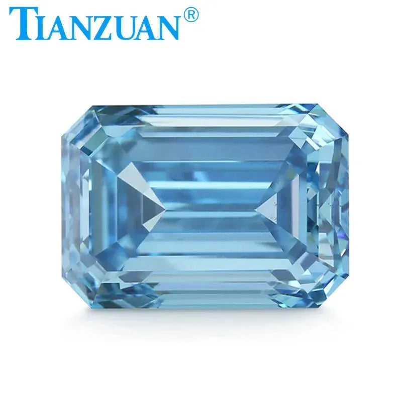 2.03CT VS2 Lab Grown CVD Emerald Cut Fancy Vivid Blue Diamond - 3EX Certified Loose Gemstone Bead with GEMID Report | Perfect for Engagement Rings, Jewelry Making & Luxury Gifts
